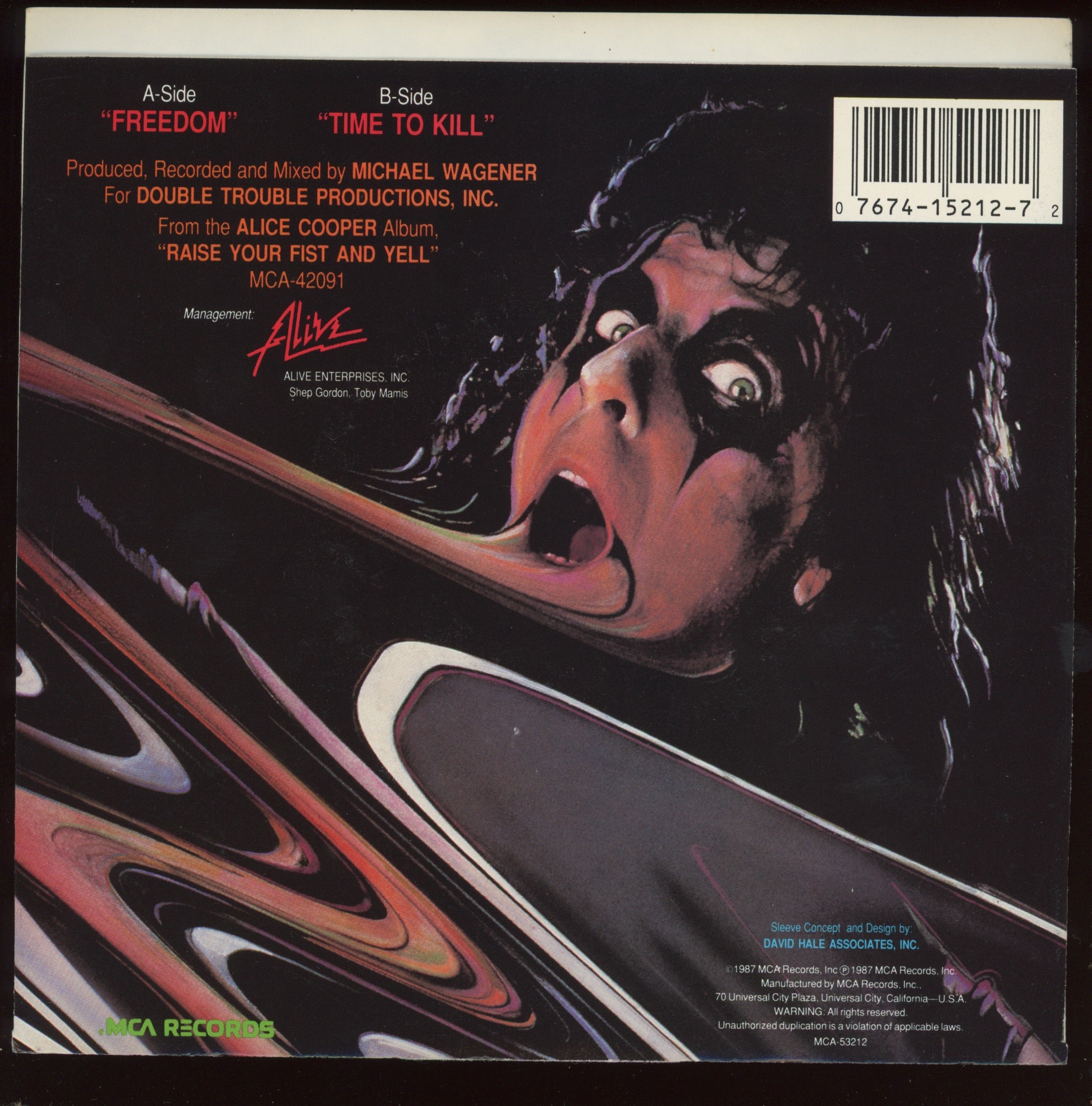 Alice Cooper - Freedom on MCA With Picture Sleeve