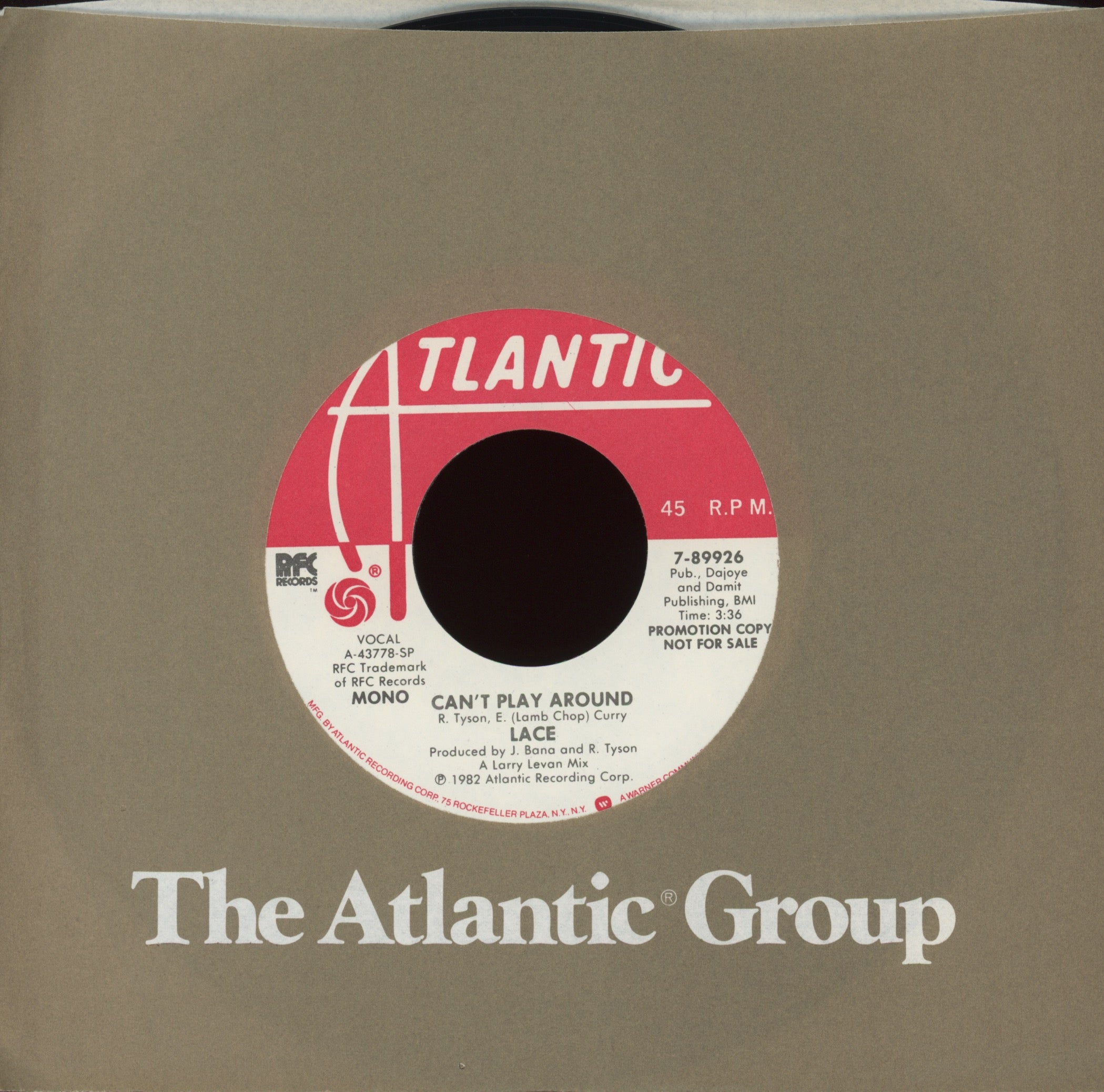 Lace - Can't Play Around on Atlantic Promo