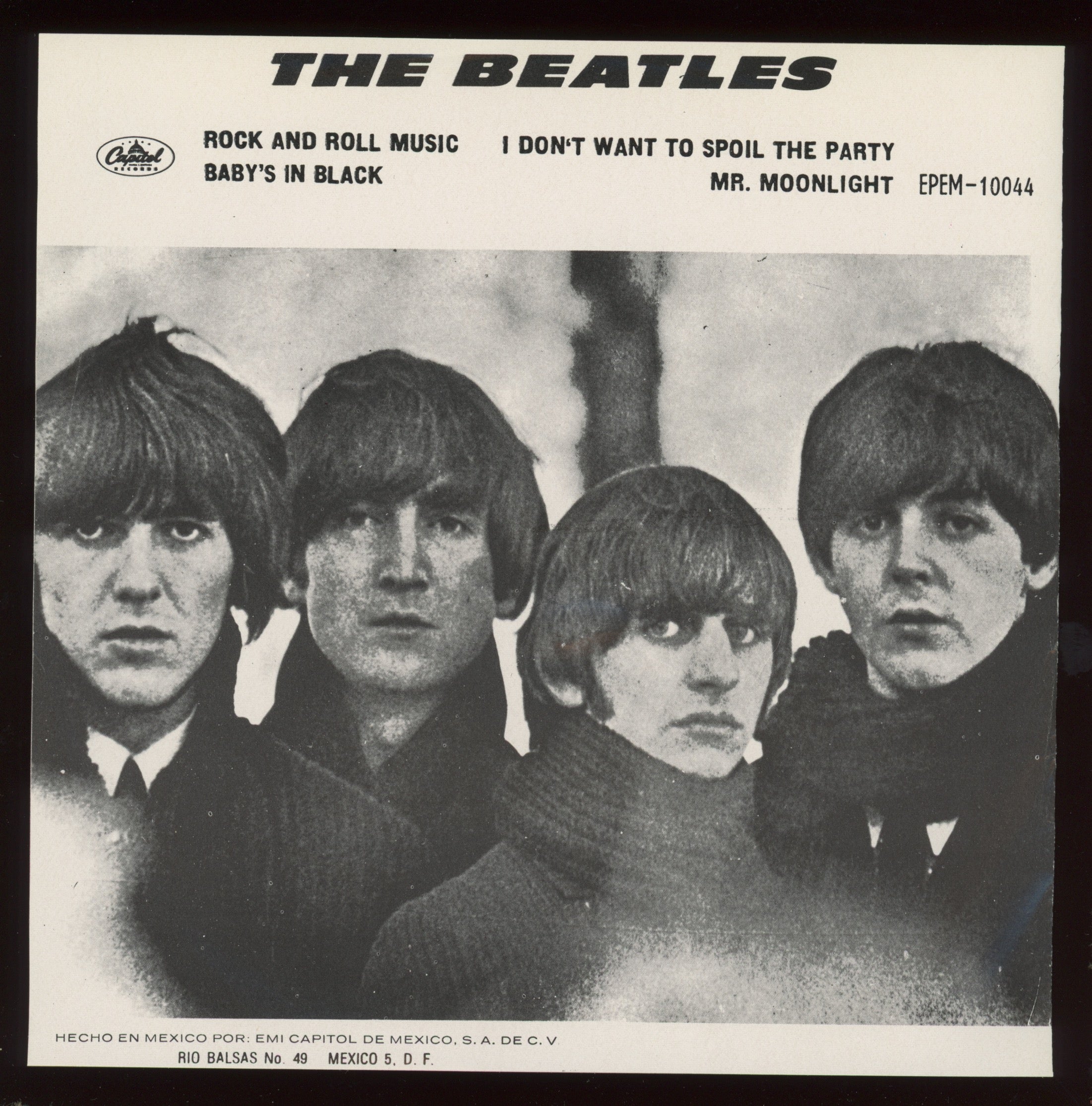 The Beatles - Musica De Rock on EMI EPEM-10044 Mexican Pressing With Picture Sleeve