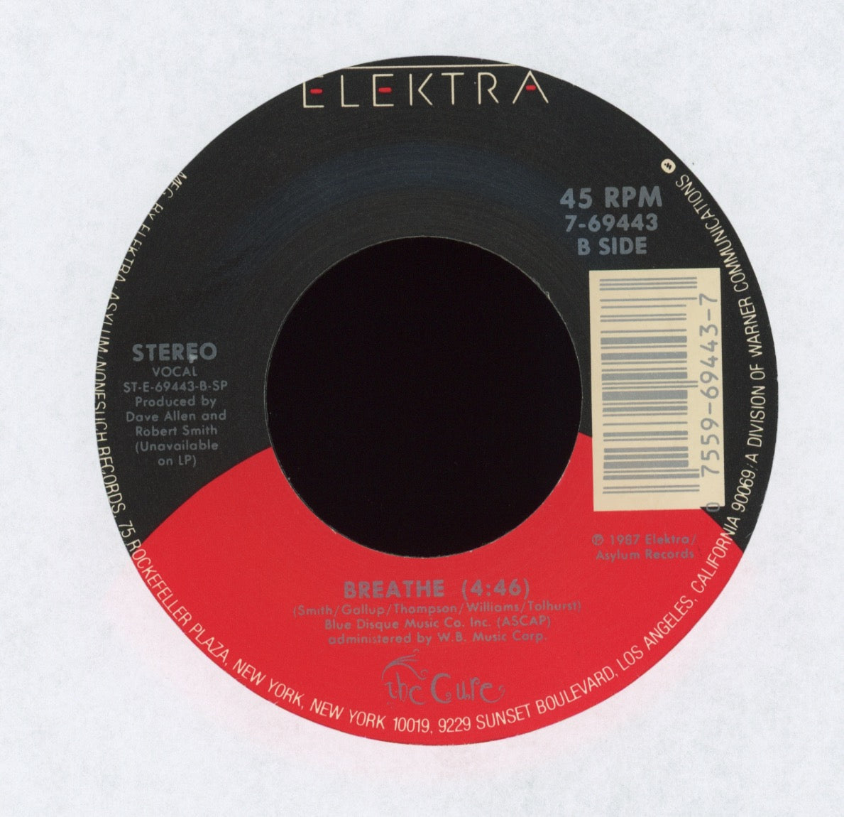 The Cure - Just Like Heaven on Elektra With Picture Sleeve