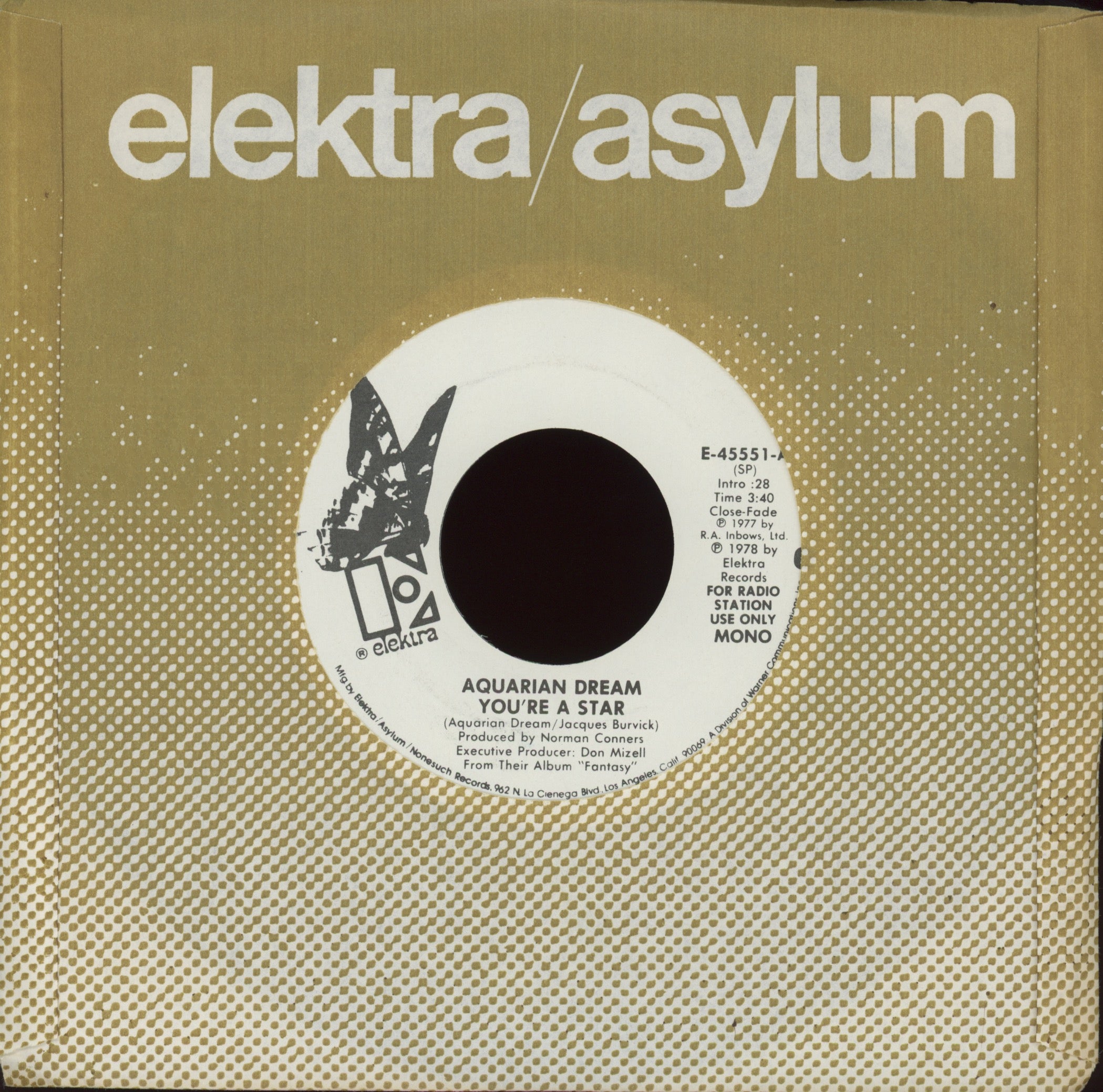 Aquarian Dream - You're A Star on Elektra Promo