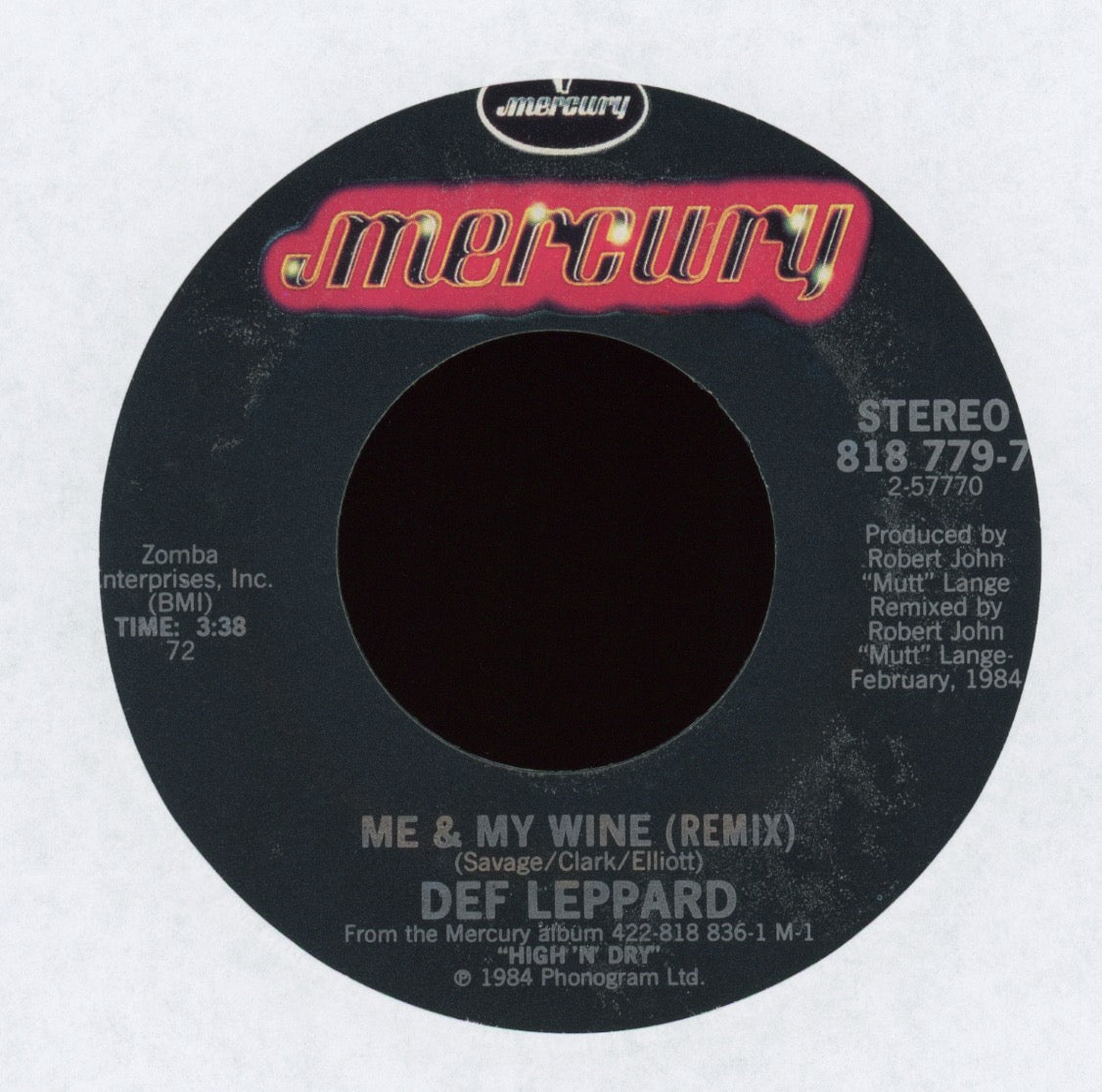 Def Leppard - Bringin' On The Heartbreak (Remix) on Mercury With Picture Sleeve