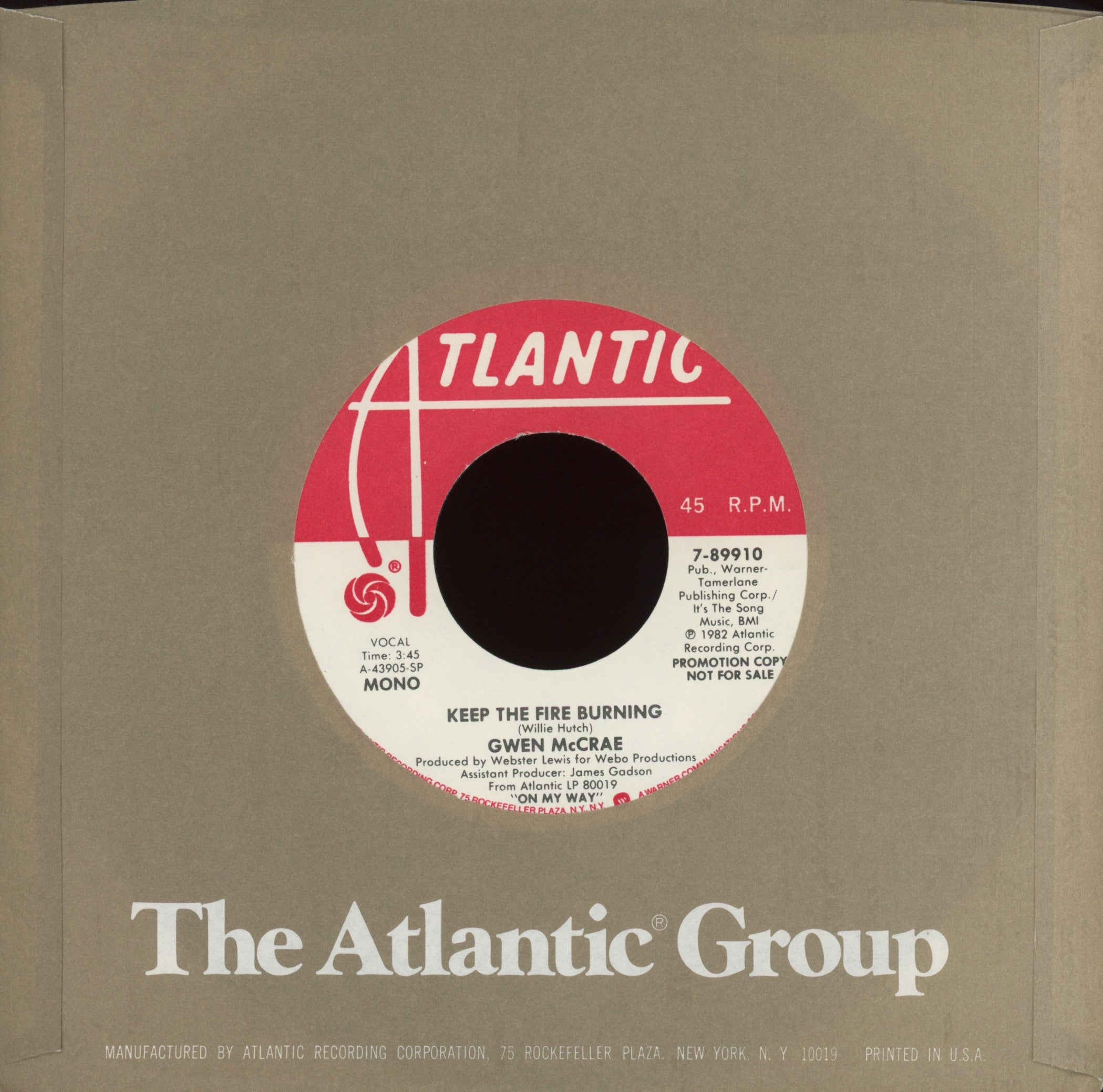 Gwen McCrae - Keep The Fire Burning on Atlantic Promo