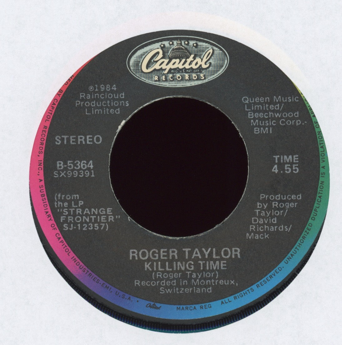 Roger Taylor - Man On Fire on Capitol With Picture Sleeve