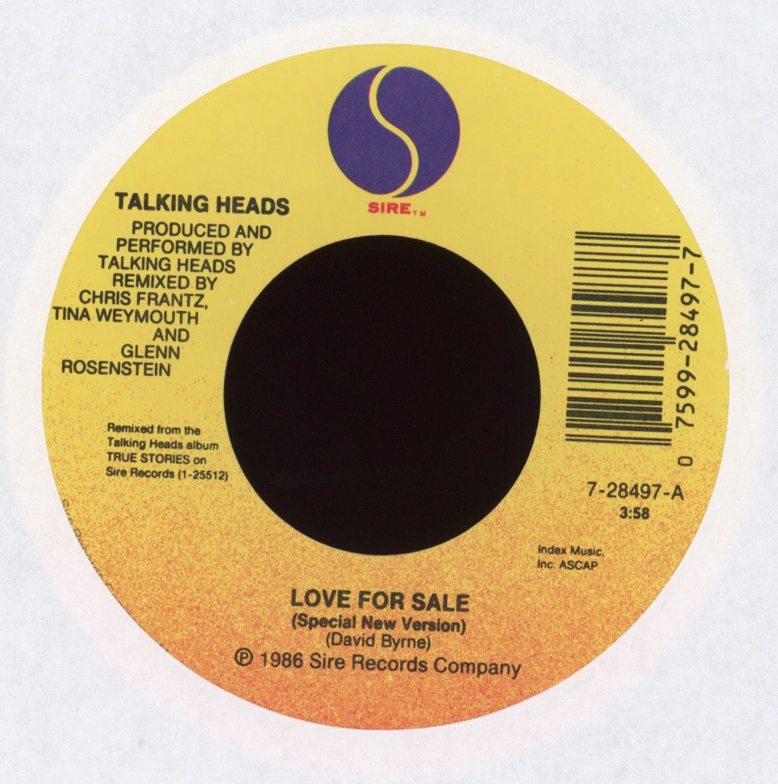 Talking Heads - Love For Sale on Sire