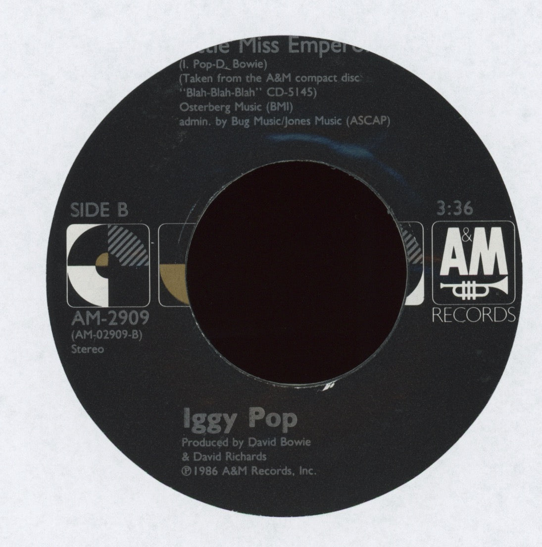 Iggy Pop - Real Wild Child (Wild One) on A&M With Picture Sleeve