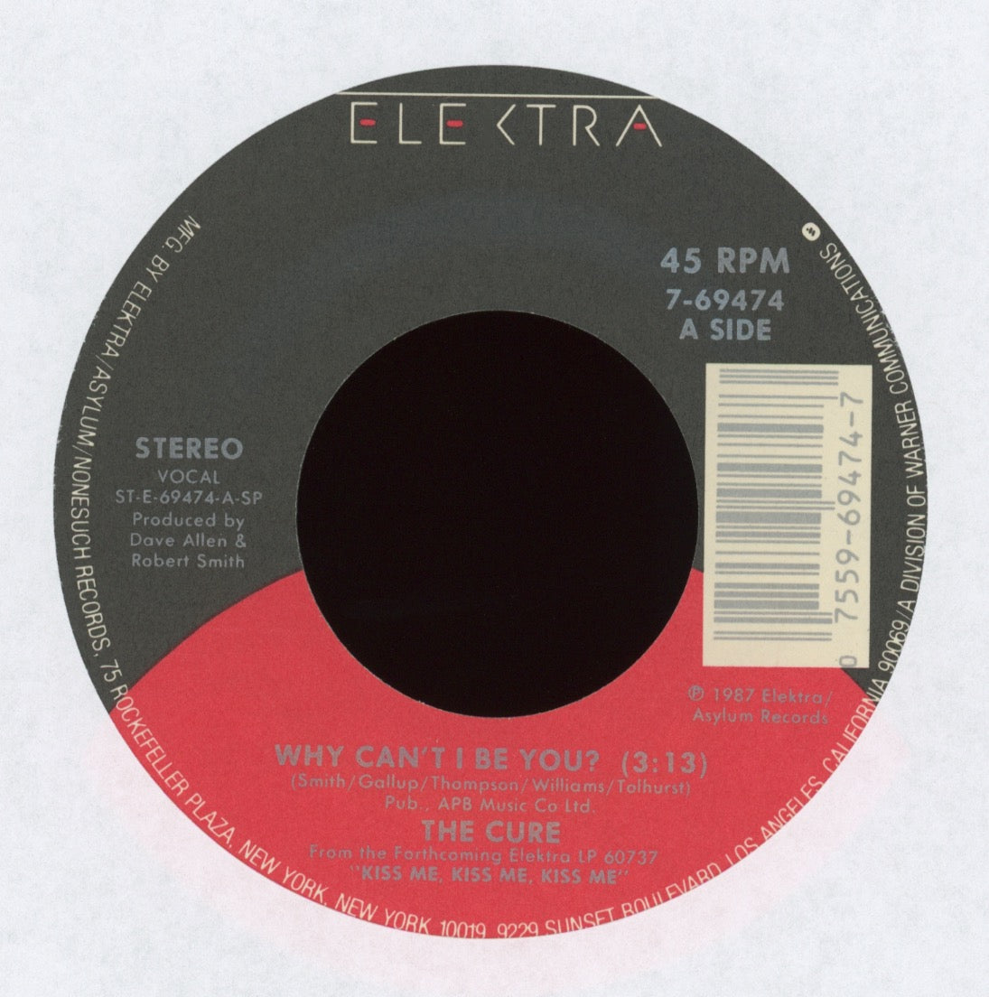 The Cure - Why Can't I Be You? on Elektra With Picture Sleeve