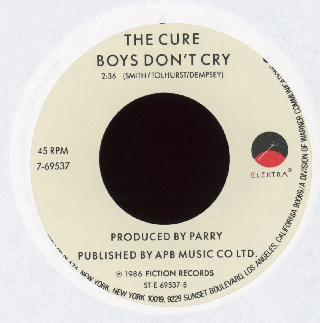 The Cure - Let's Go To Bed on Elektra With Picture Sleeve