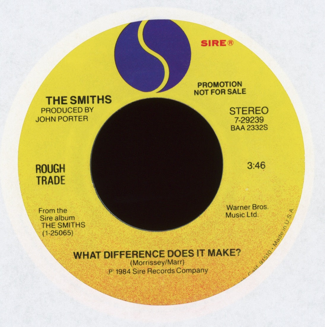 The Smiths - What Difference Does it Make on Sire Promo With Picture Sleeve