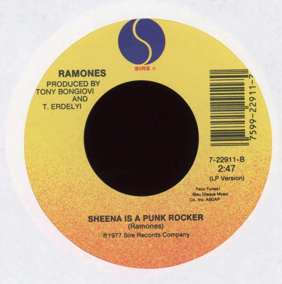 Ramones - Pet Sematary on Sire With Picture Sleeve