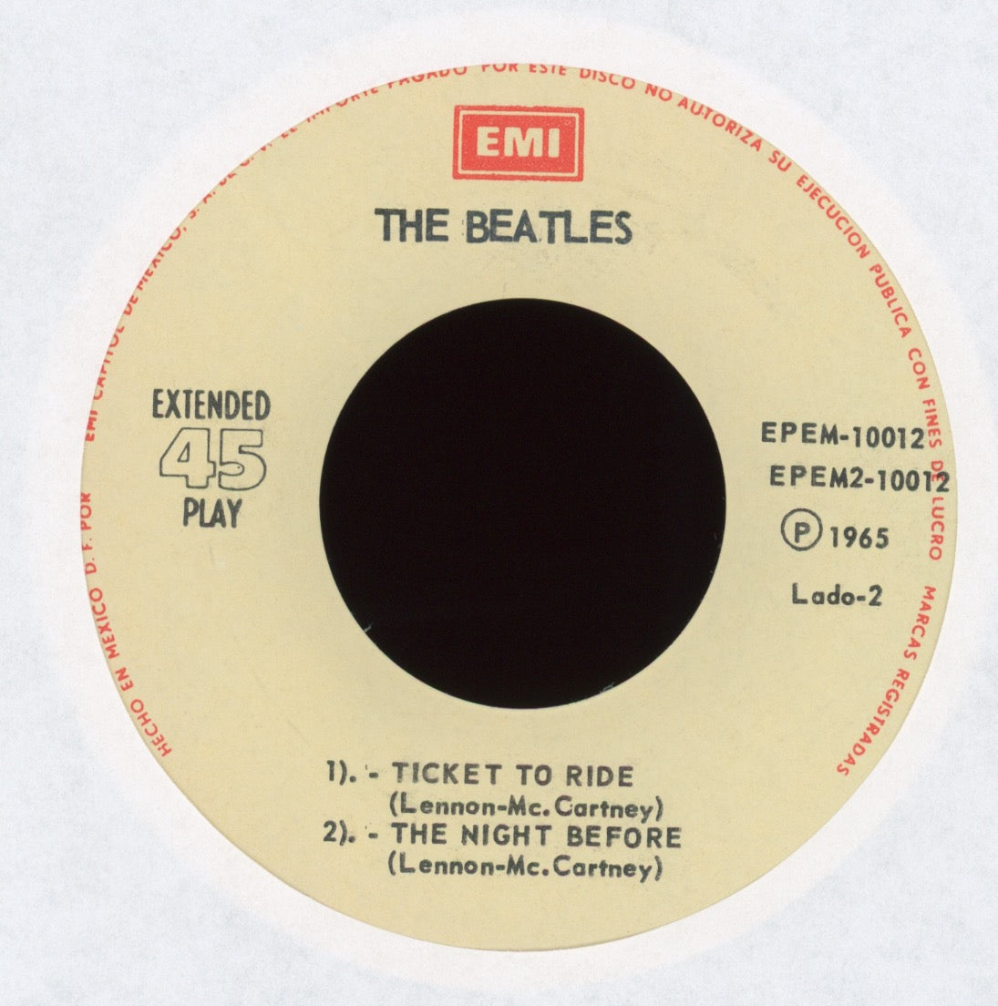 The Beatles - Help! on EMI EPEM-10012 Mexican Reissue With Picture Sleeve