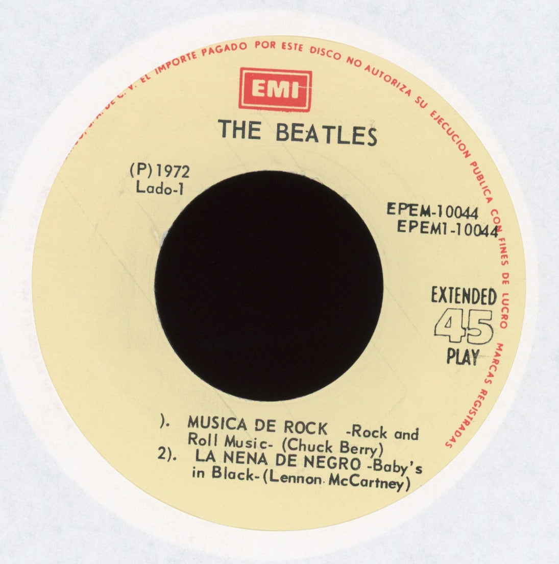 The Beatles - Musica De Rock on EMI EPEM-10044 Mexican Pressing With Picture Sleeve