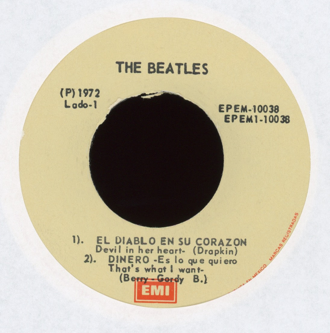 The Beatles - El Diablo En Su Corazon on EMI EPEM-10038 Mexican Reissue With Picture Sleeve