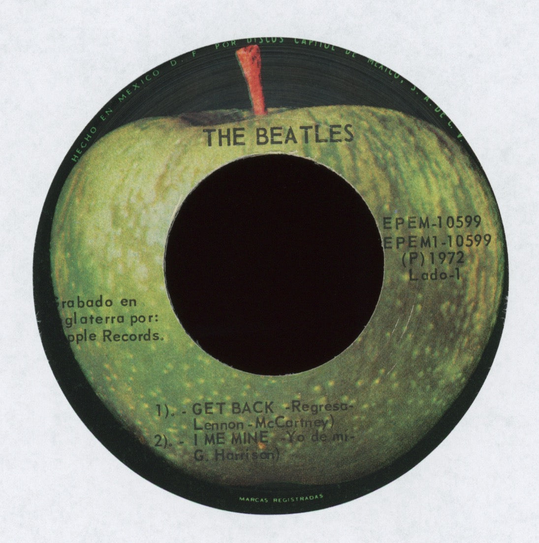 The Beatles - Get Back = Regresa on Apple Mexican Pressing With Picture Sleeve