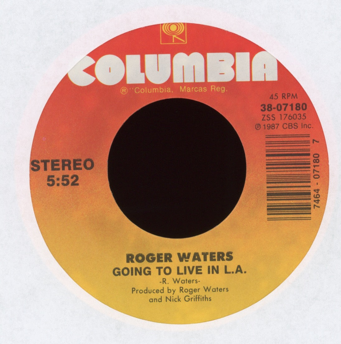 Roger Waters - Radio Waves on Columbia With Picture Sleeve