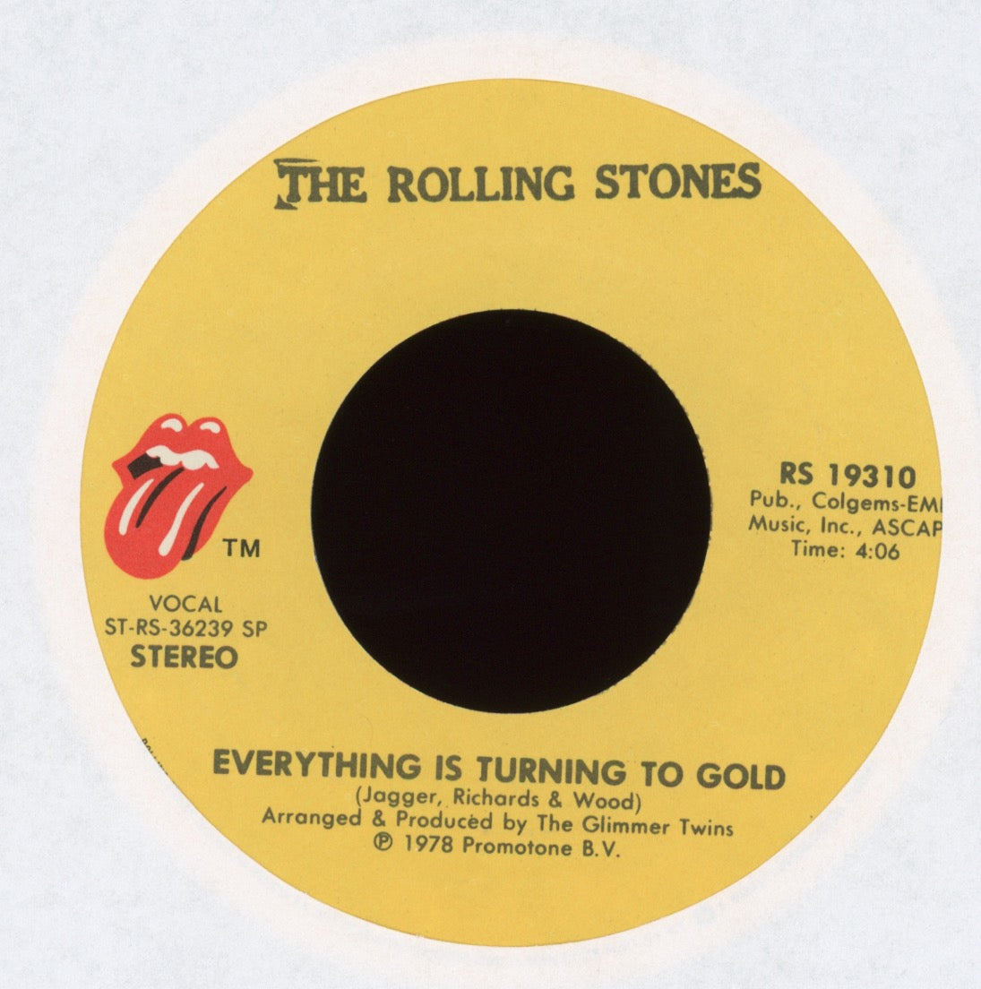 The Rolling Stones - Shattered on Rolling Stones Records With Picture Sleeve