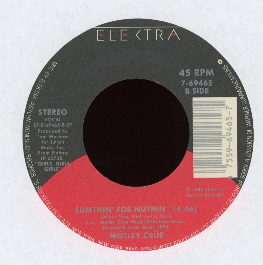 Mötley Crüe - Girls Girls Girls on Elektra With Picture Sleeve