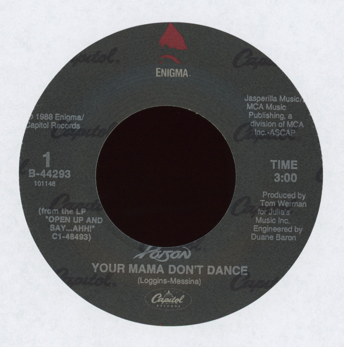 Poison - Your Mama Don't Dance on Enigma With Picture Sleeve