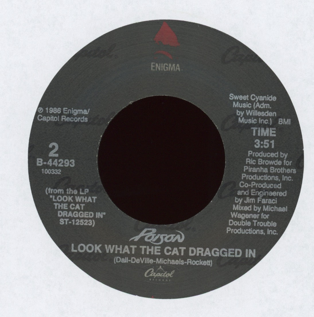 Poison - Your Mama Don't Dance on Enigma With Picture Sleeve
