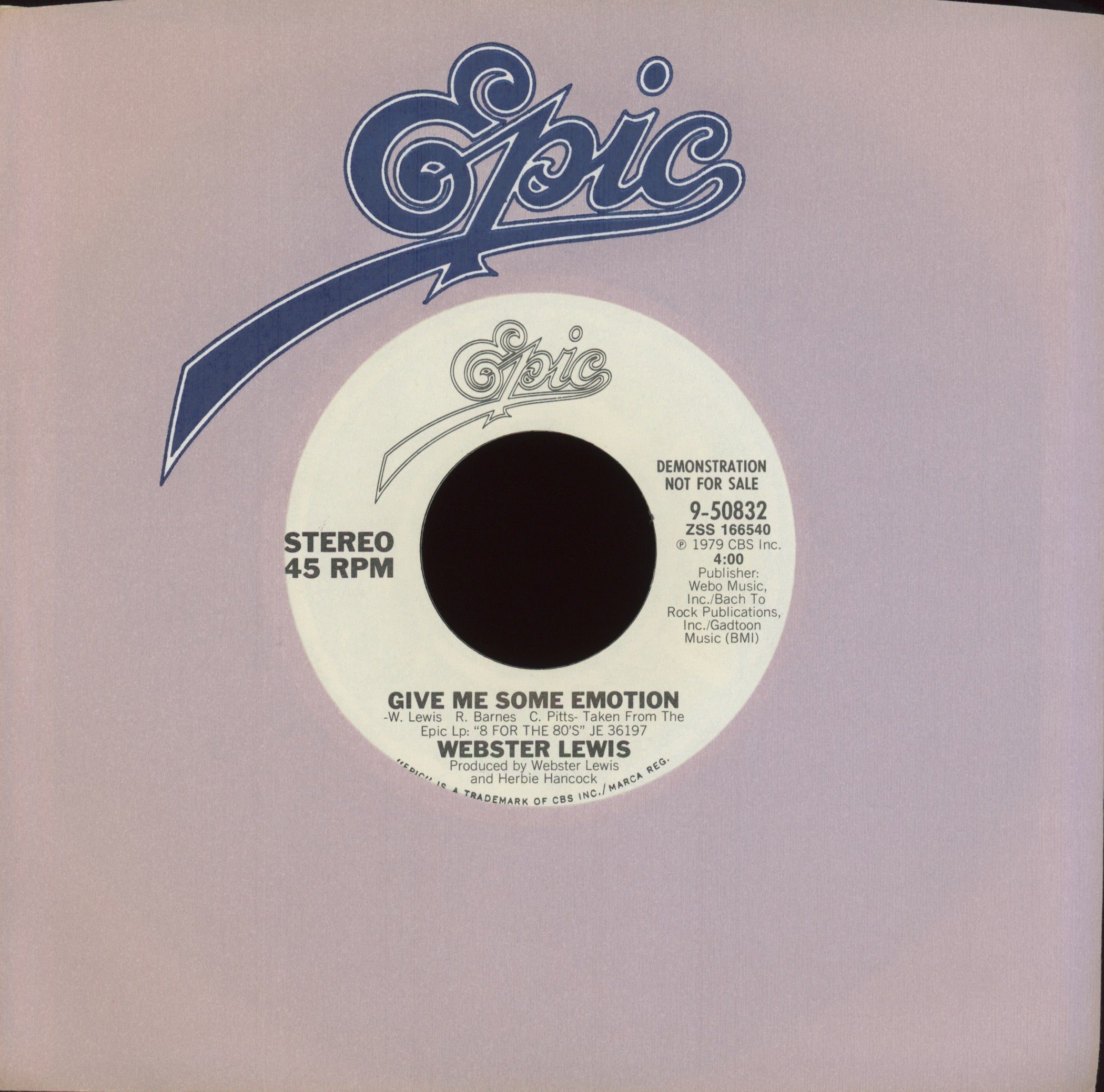 Webster Lewis - Give Me Some Emotion on Epic Promo
