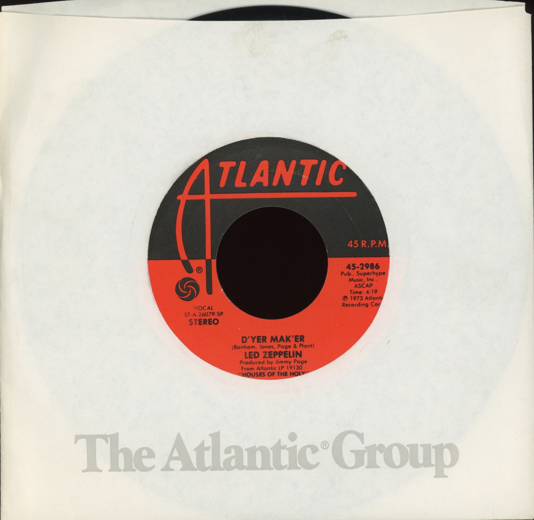 Led Zeppelin - D'yer Mak'er on Atlantic Reissue