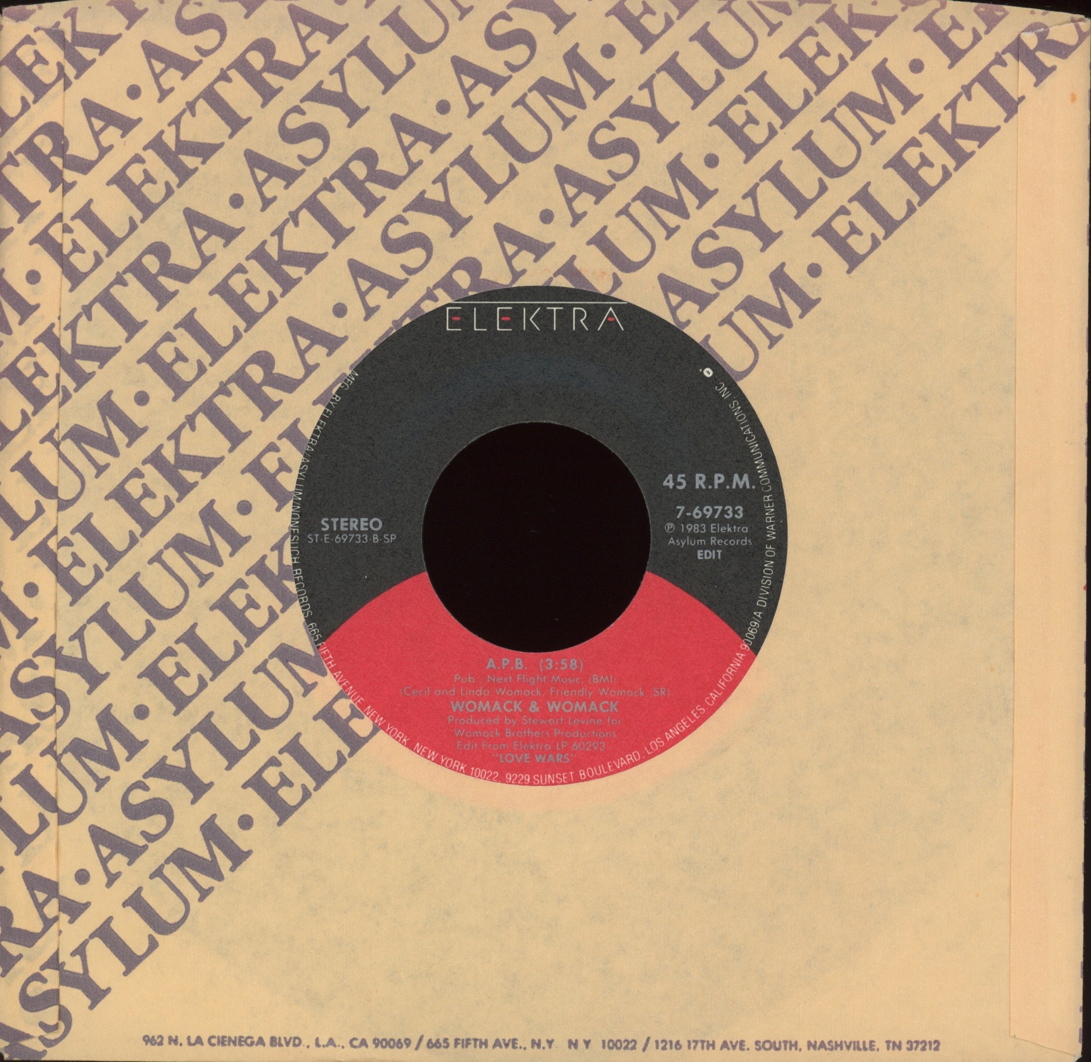 Womack & Womack - Baby I'm Scared Of You on Elektra