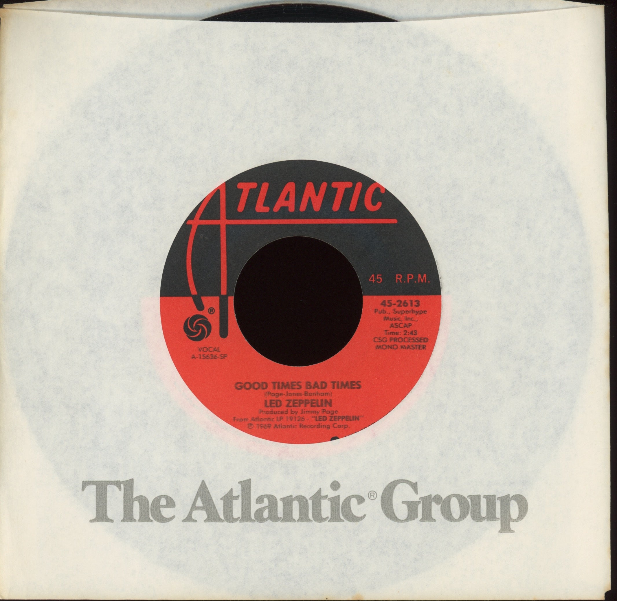 Led Zeppelin - Good Times Bad Times on Atlantic Reissue
