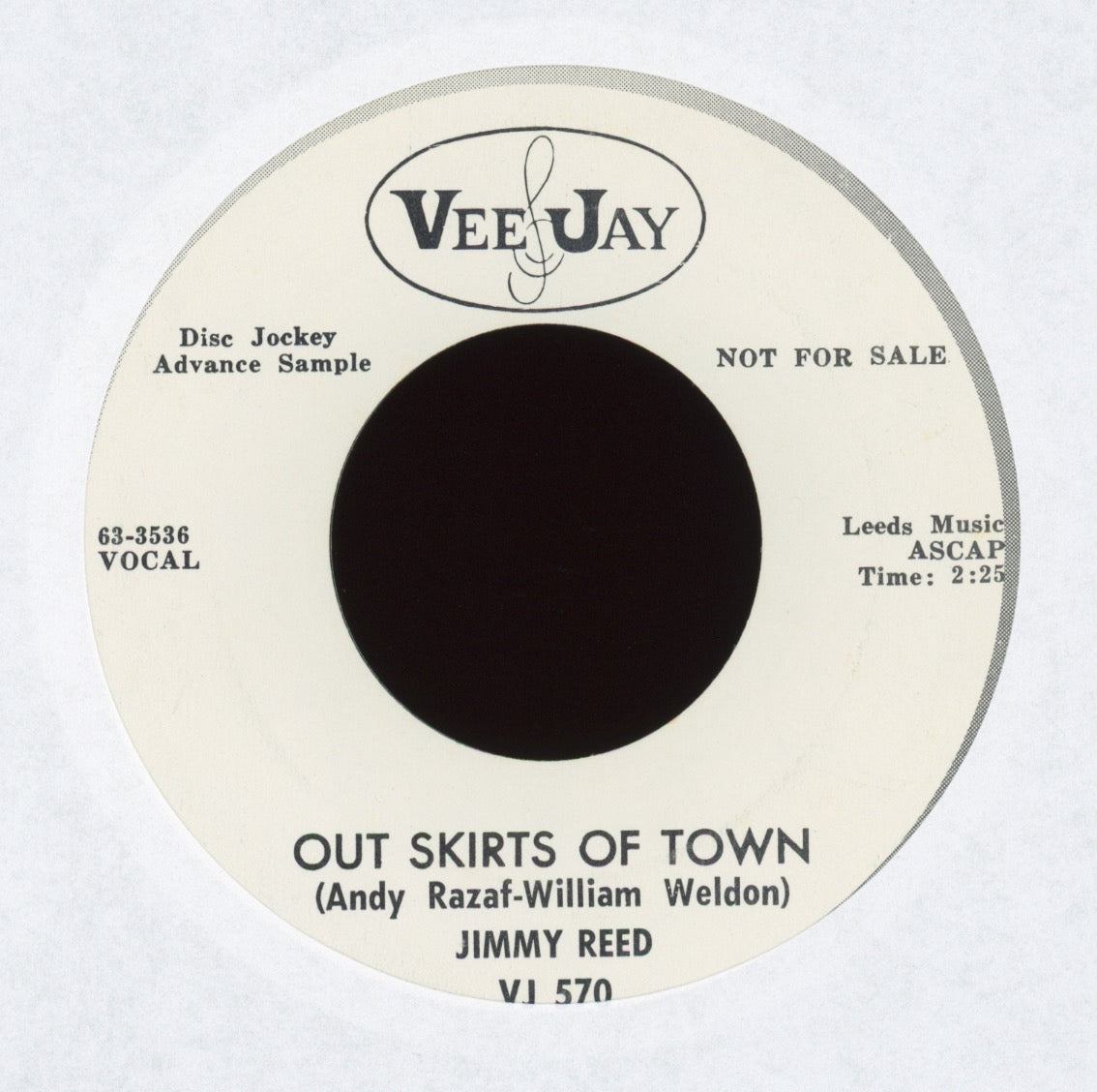 Jimmy Reed - Out Skirts Of Town on Vee Jay Promo