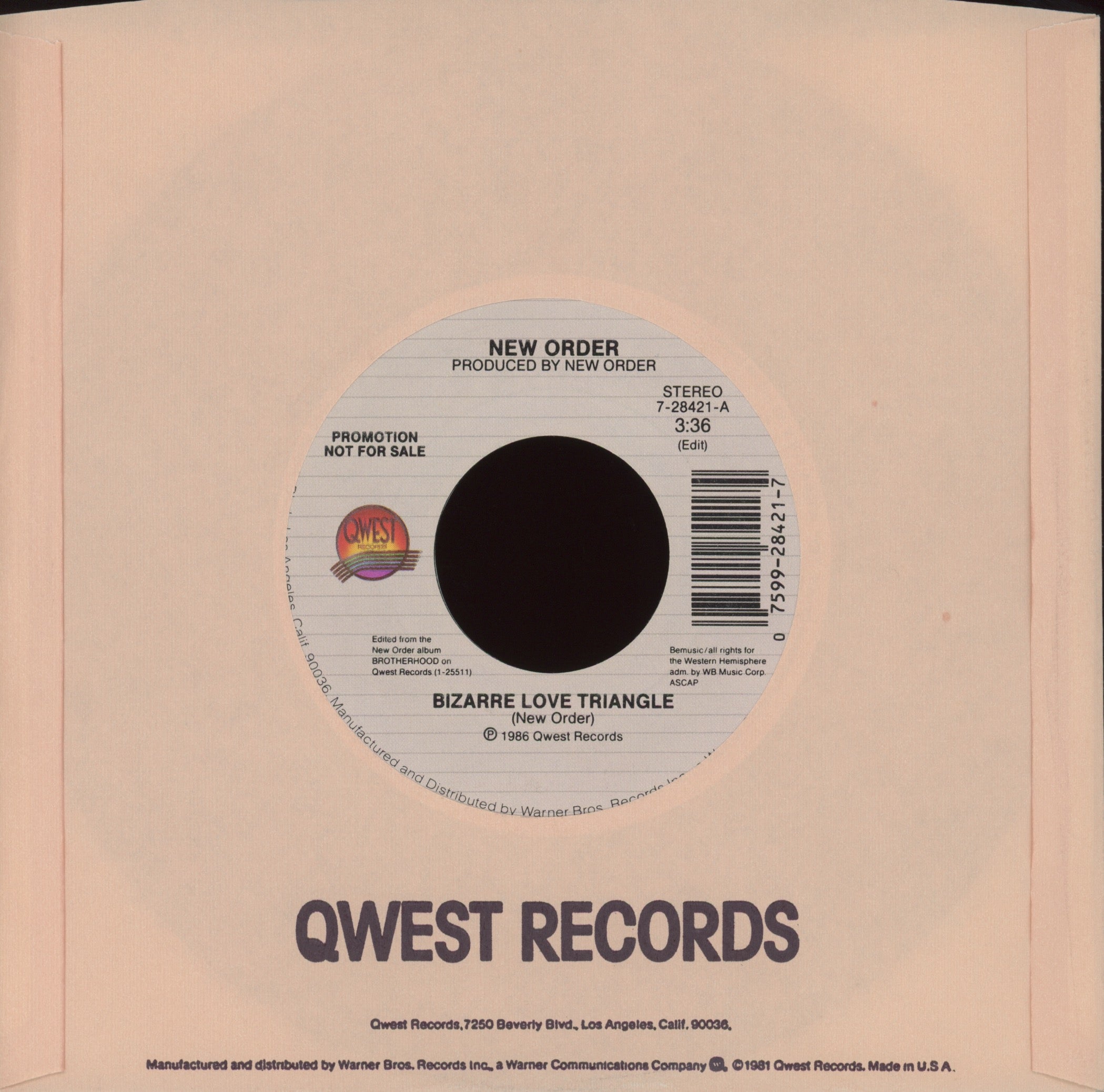 New Order - Bizarre Love Triangle on Qwest Promo