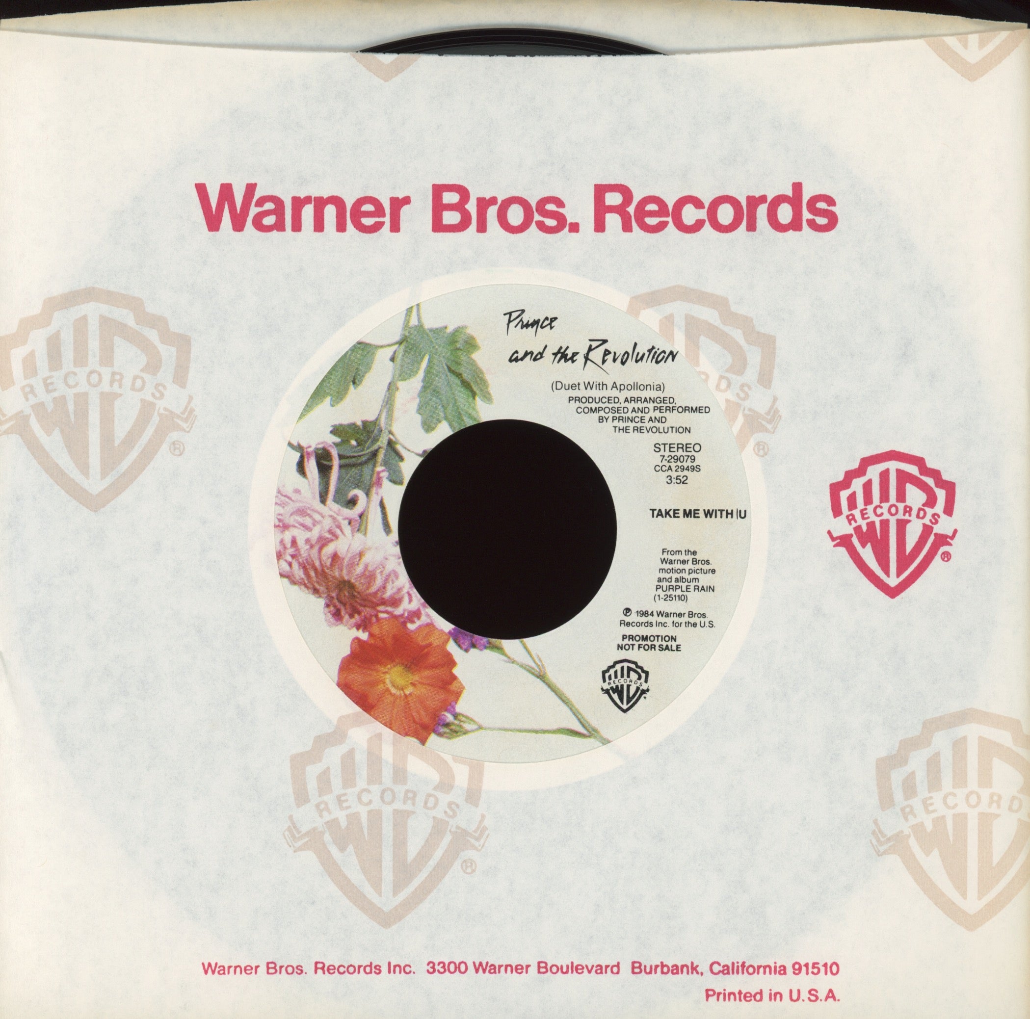 Prince And The Revolution - Take Me With U on Warner Bros Promo