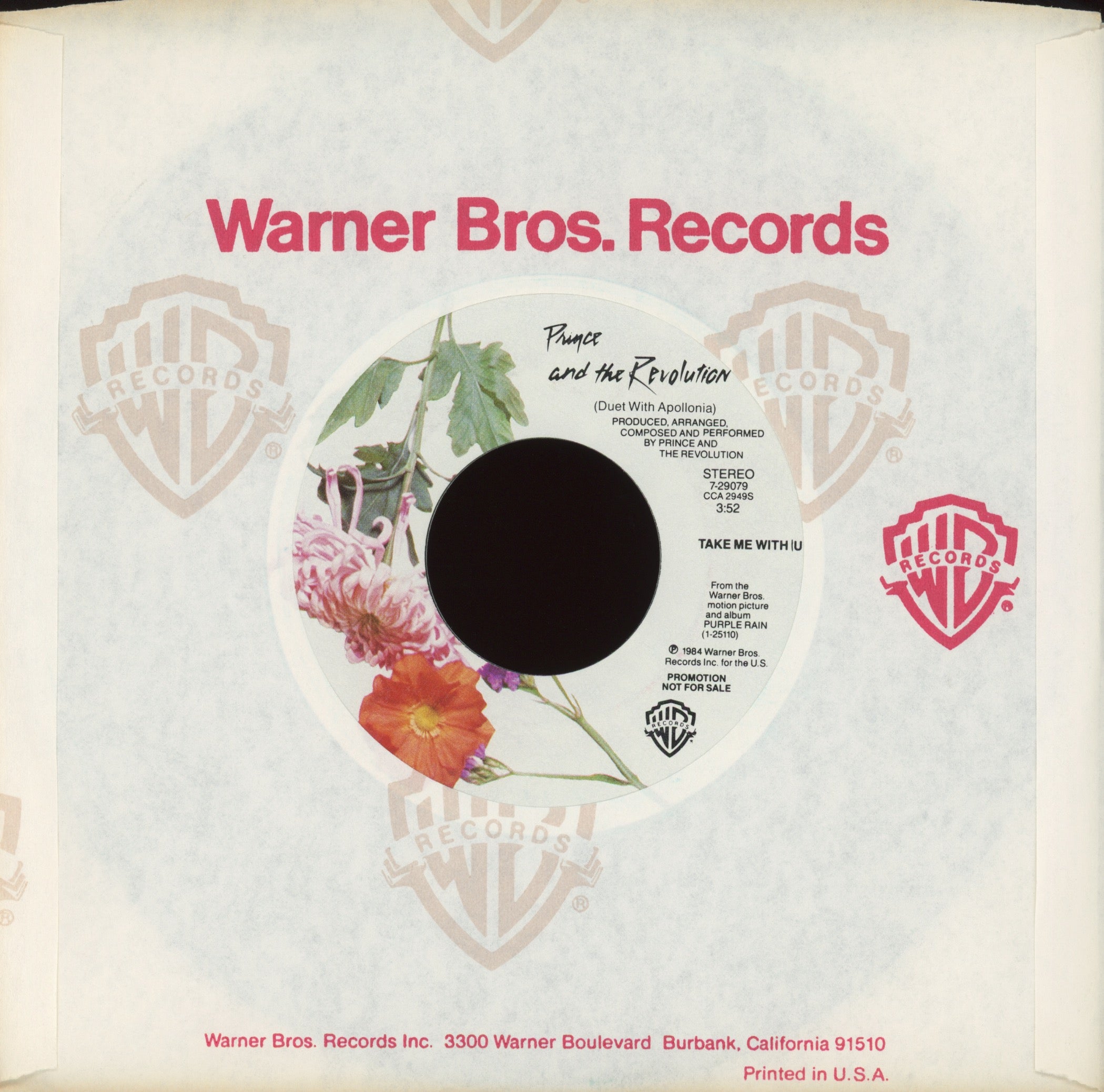 Prince And The Revolution - Take Me With U on Warner Bros Promo