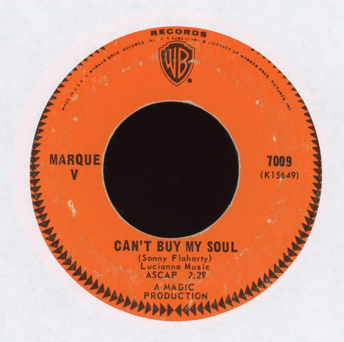 Sonny Flaharty & The Mark V - When I Close My Eyes on Warner Bros.