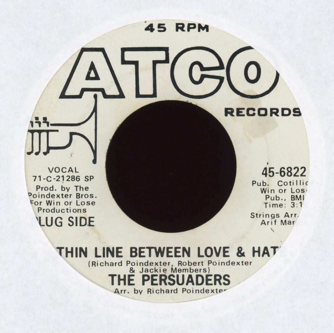 The Persuaders - Thin Line Between Love & Hate on Atco Promo