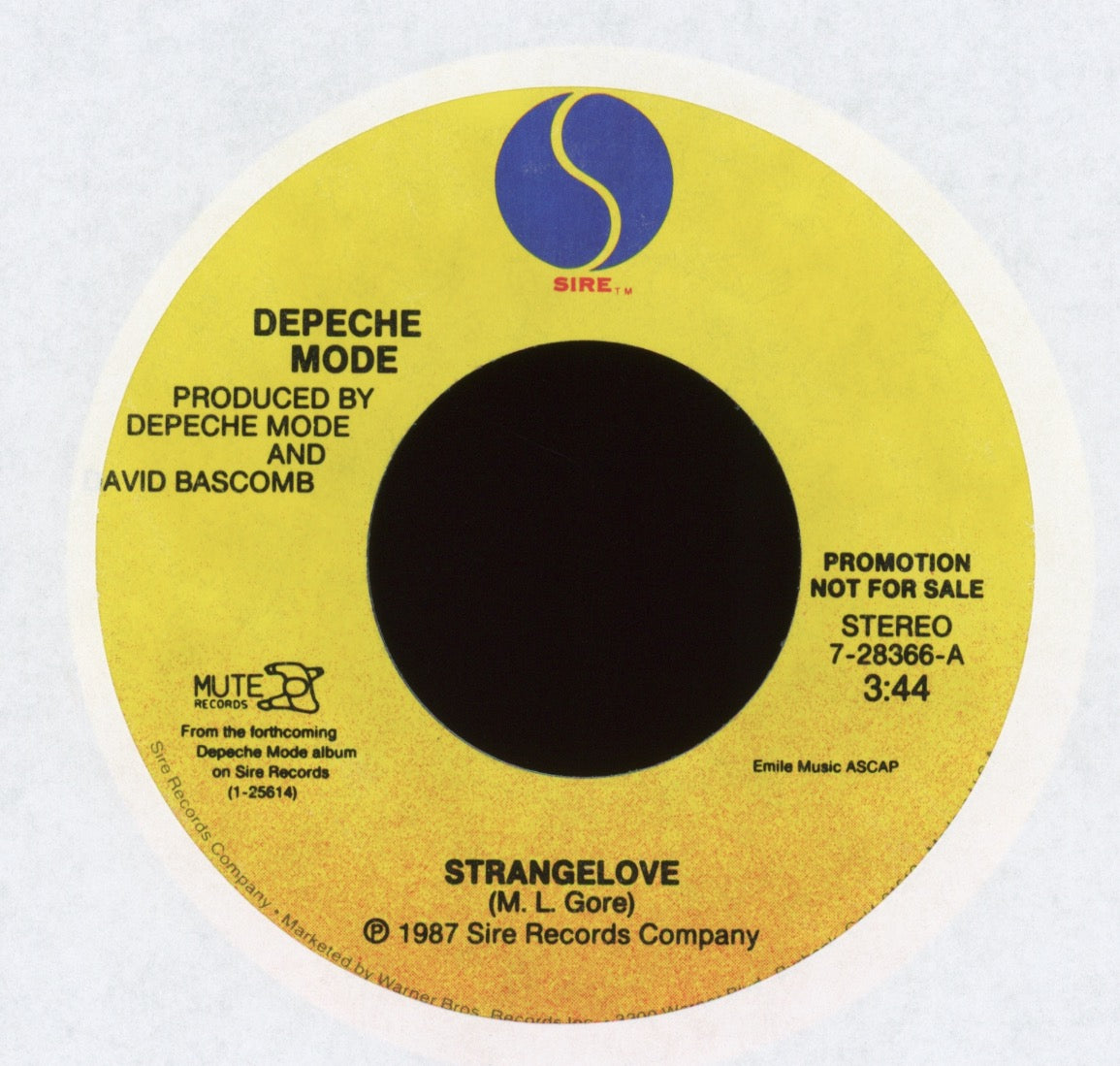 Depeche Mode - Strangelove on Sire Promo