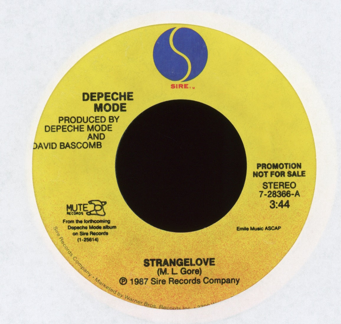 Depeche Mode - Strangelove on Sire Promo