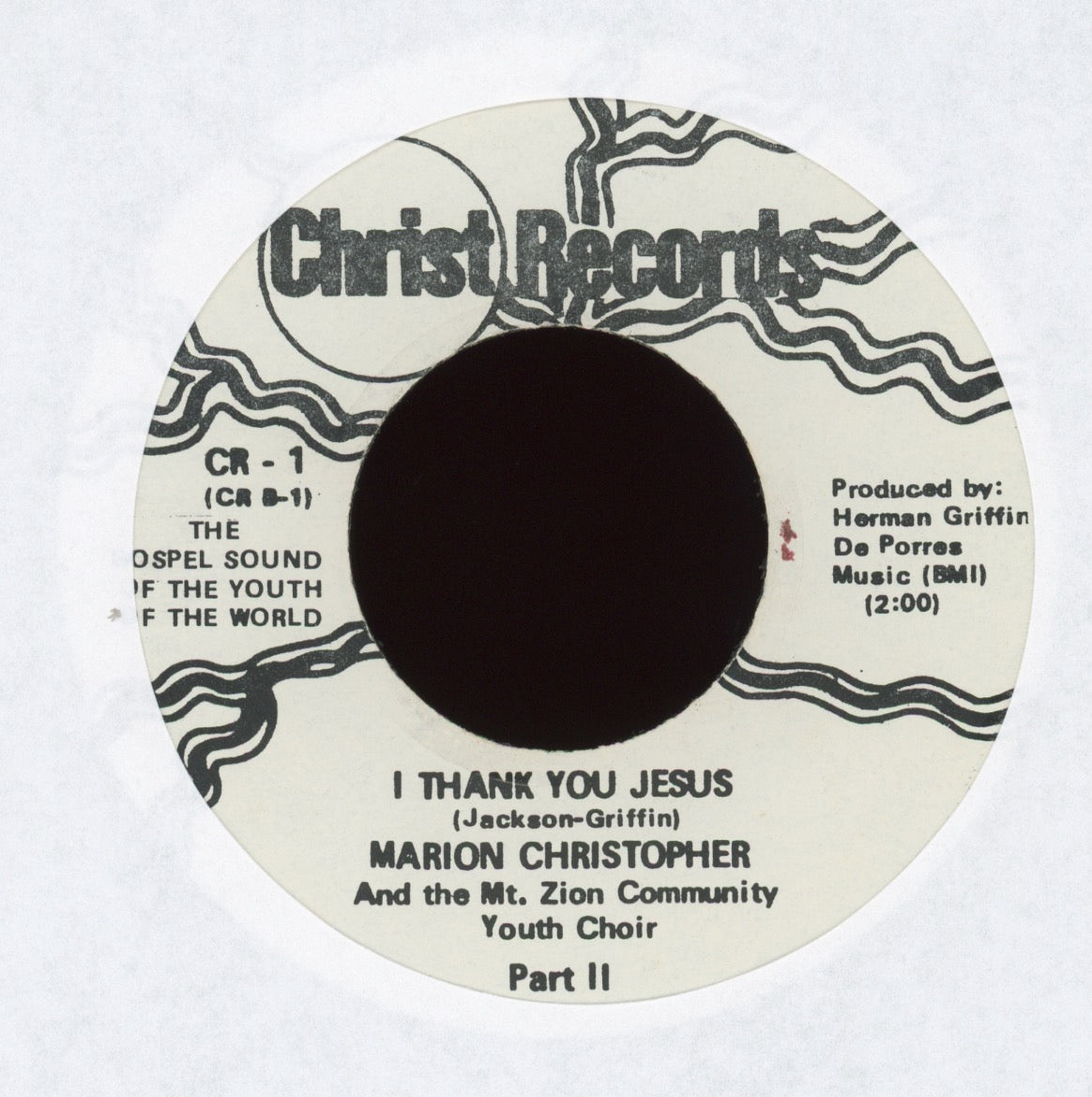 Marion Christopher - I Thank You Jesus on Christ Records