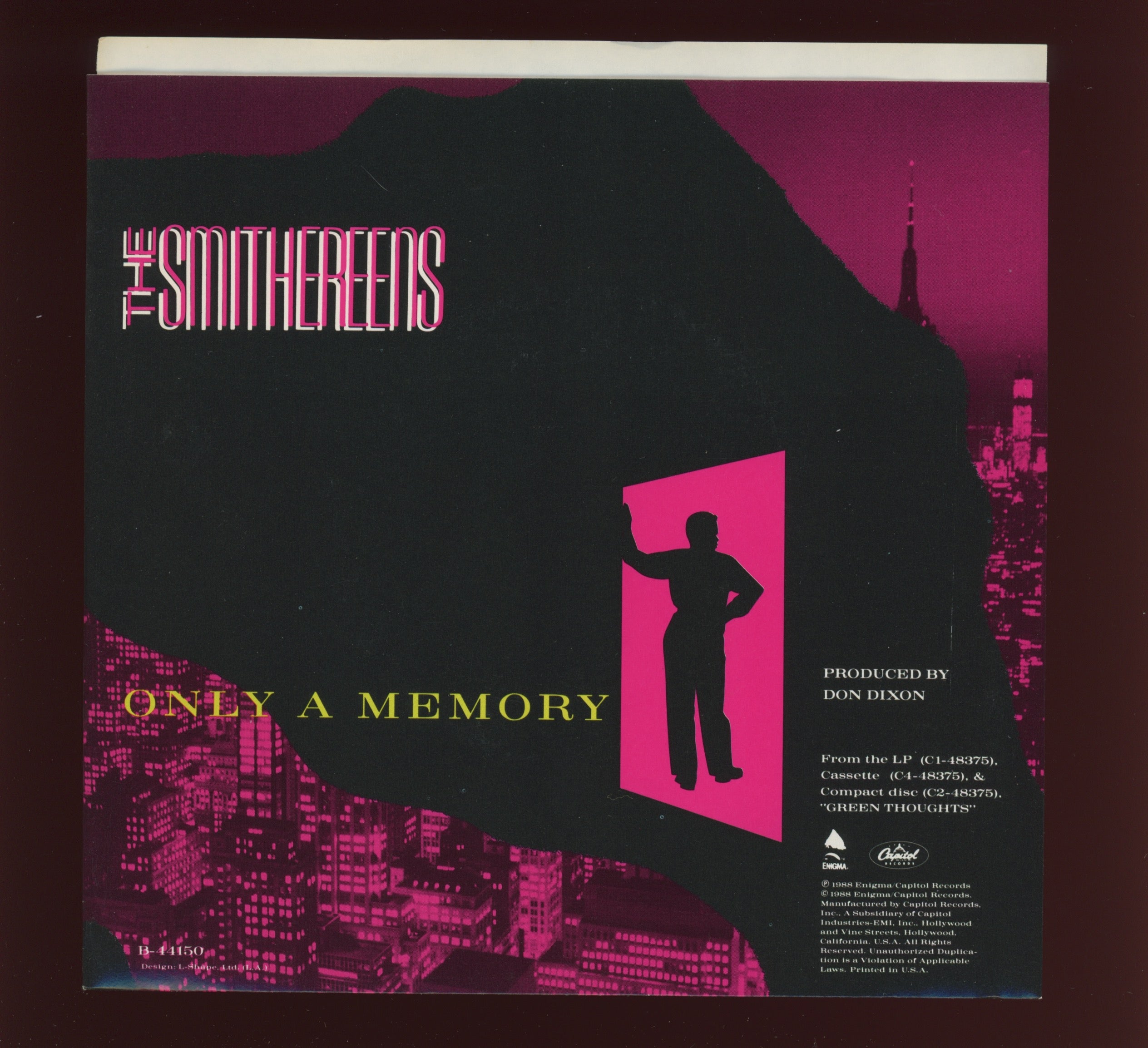 The Smithereens - Only A Memory on Capitol With Picture Sleeve