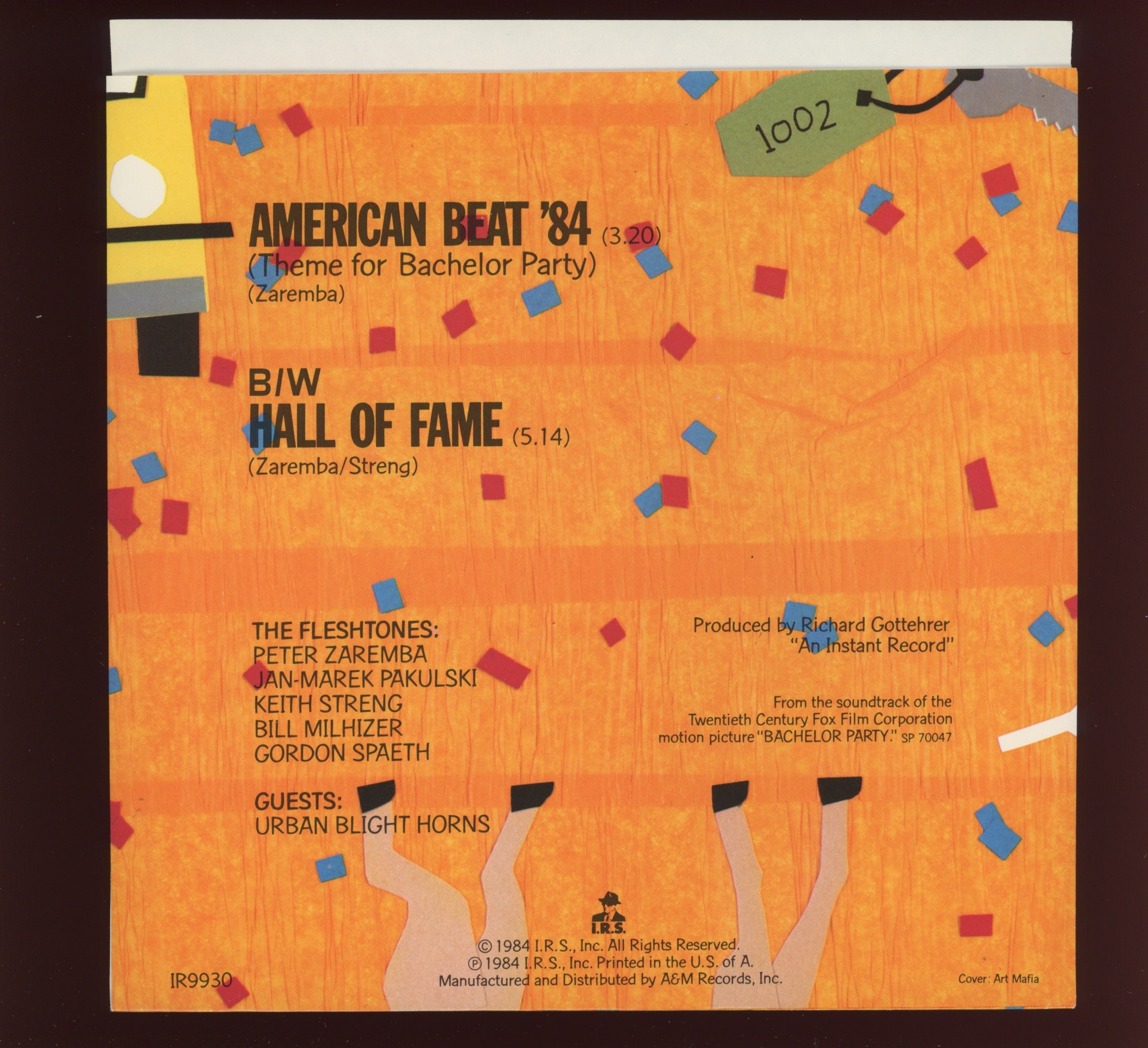 The Fleshtones - American Beat '84 From The Film Bachelor Party on I.R.S. With Picture Sleeve