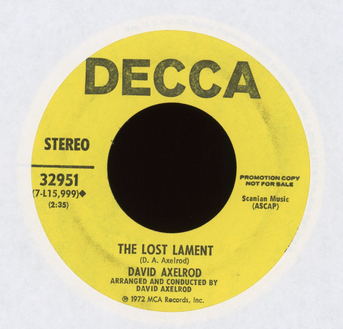 David Axelrod - The Lost Lament on Decca Promo