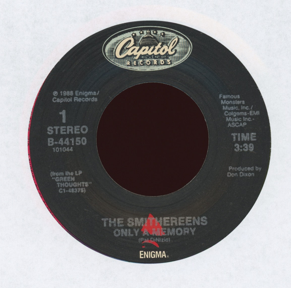 The Smithereens - Only A Memory on Capitol With Picture Sleeve