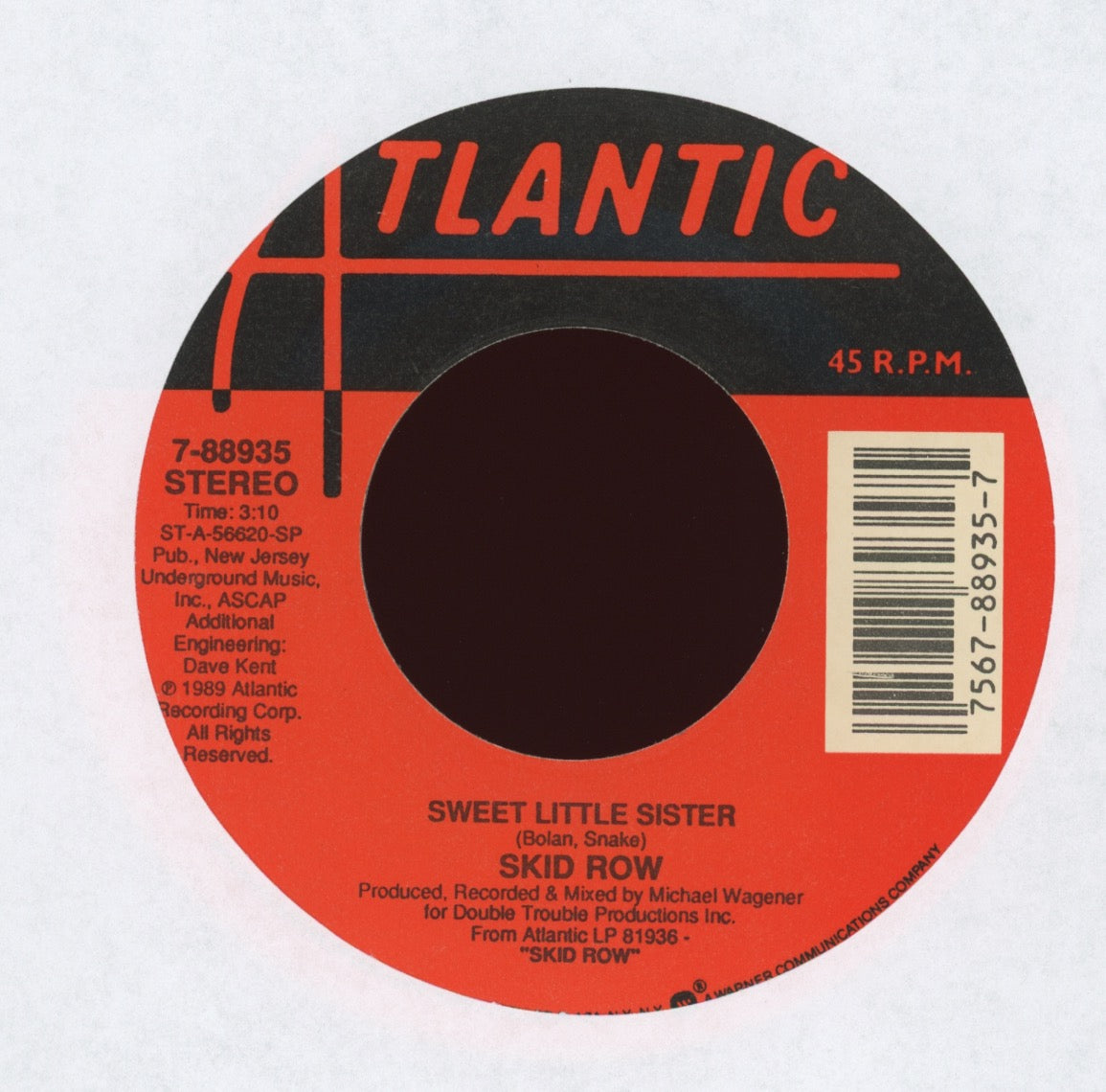 Skid Row - Youth Gone Wild on Atlantic With Picture Sleeve