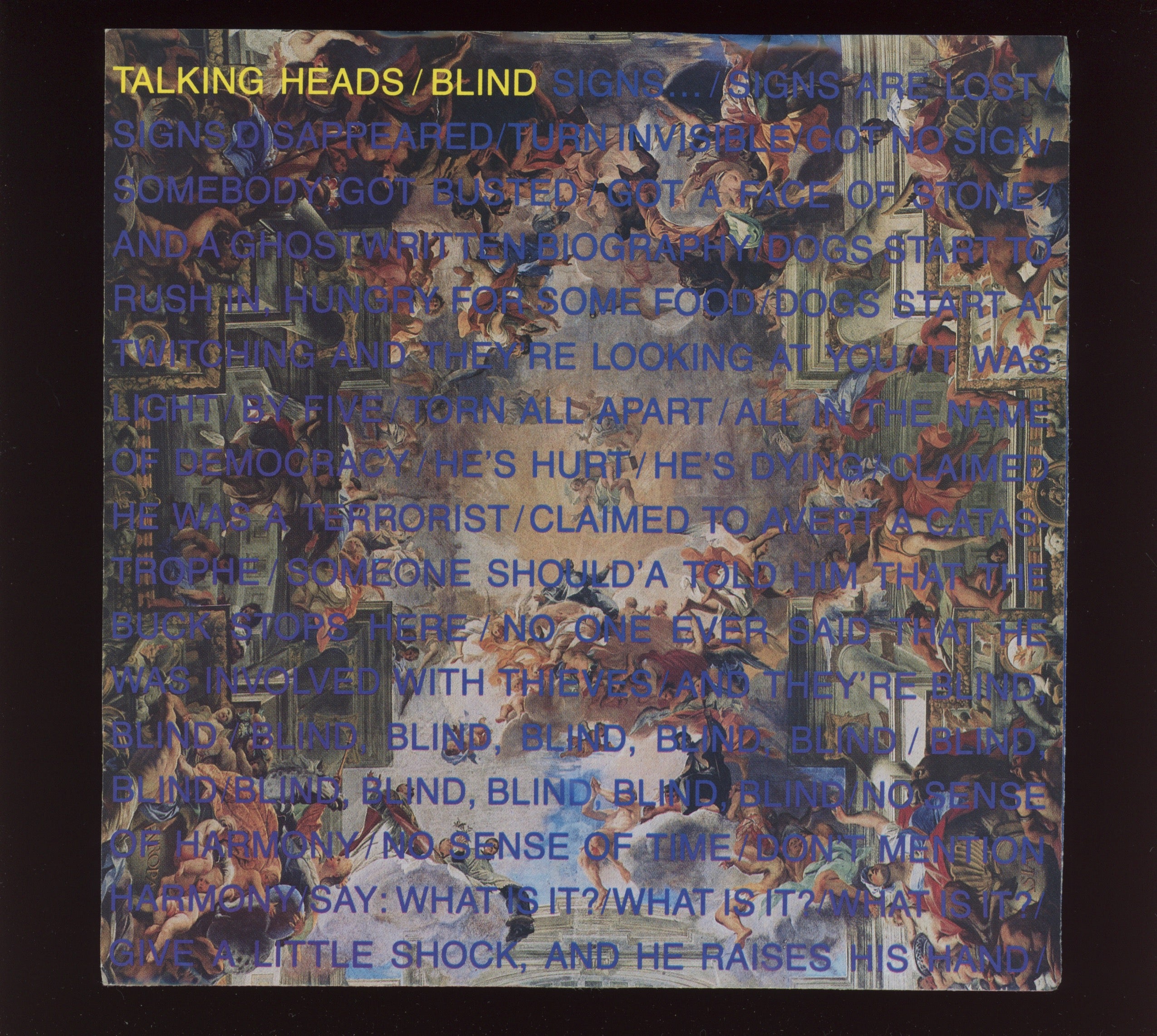 Talking Heads - Blind on Sire With Picture Sleeve