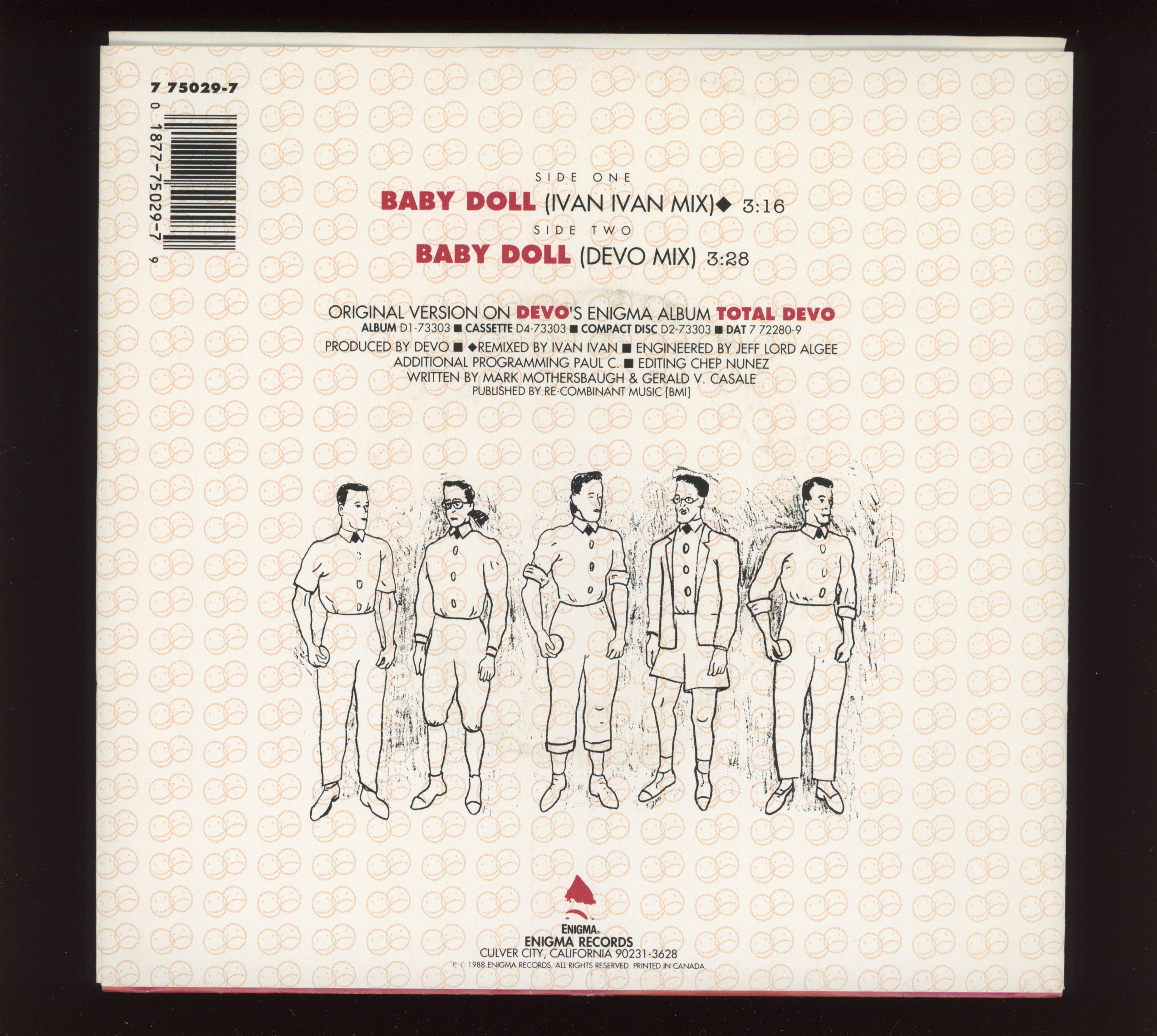 Devo - Baby Doll on Enigma With Picture Sleeve