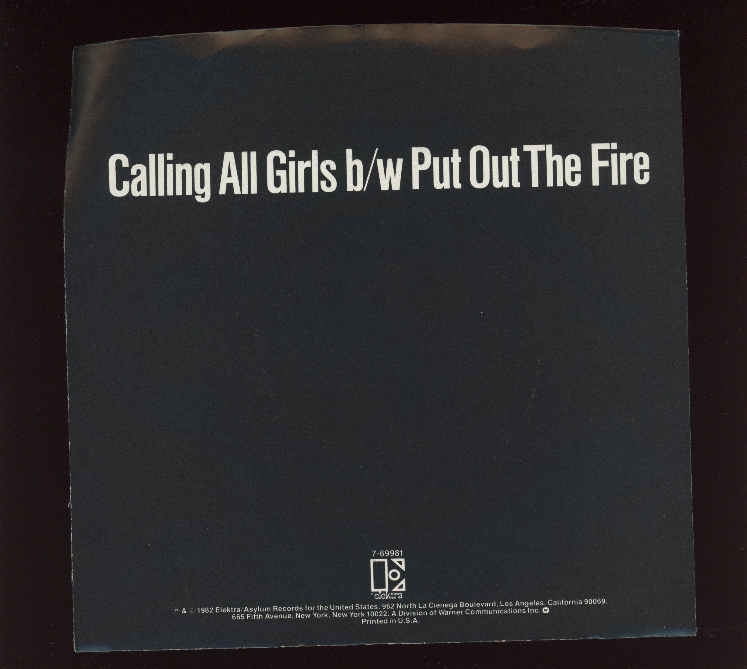 Queen - Calling All Girls on Elektra With Picture Sleeve
