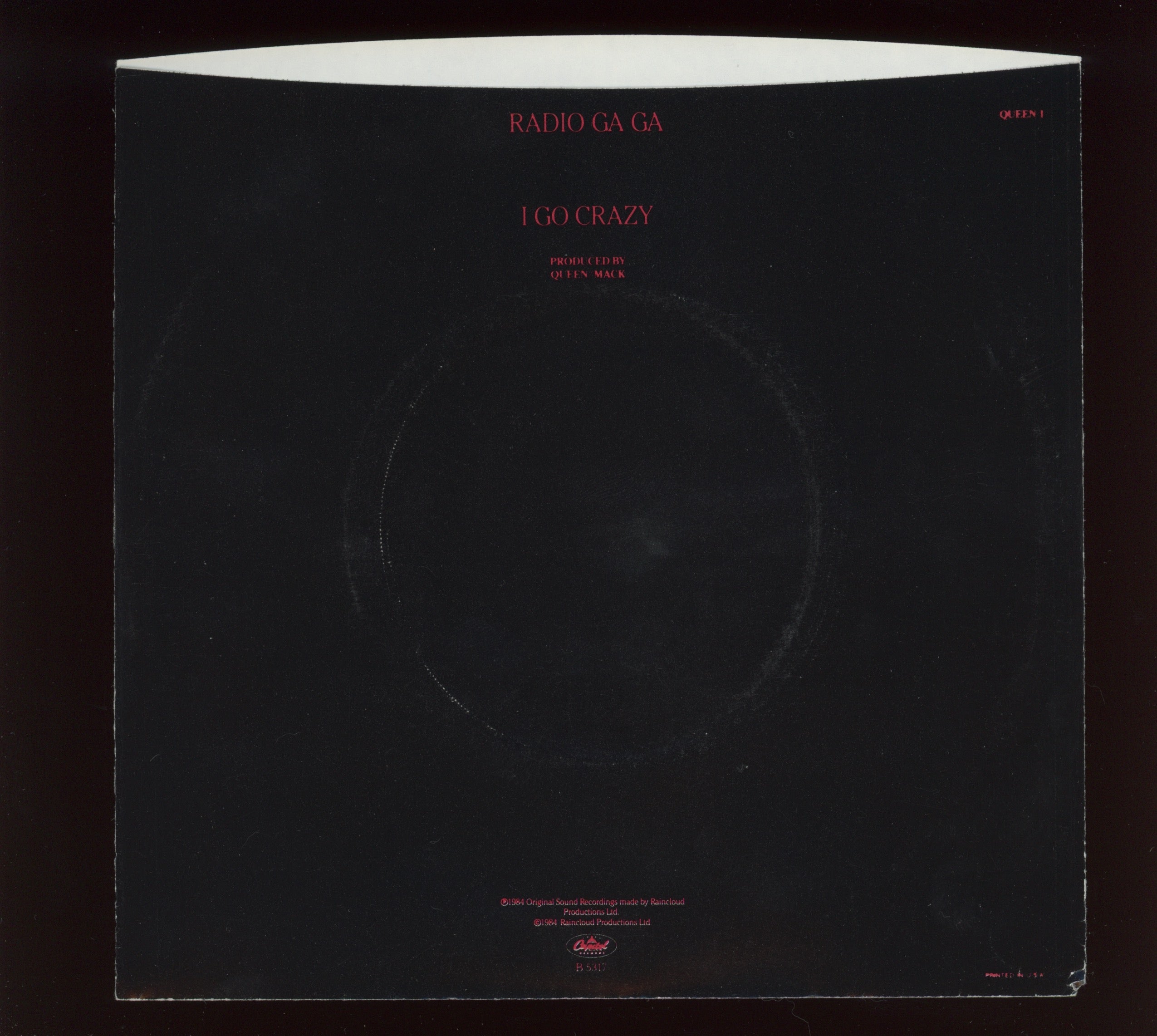 Queen - Radio Ga Ga on Capitol With Picture Sleeve