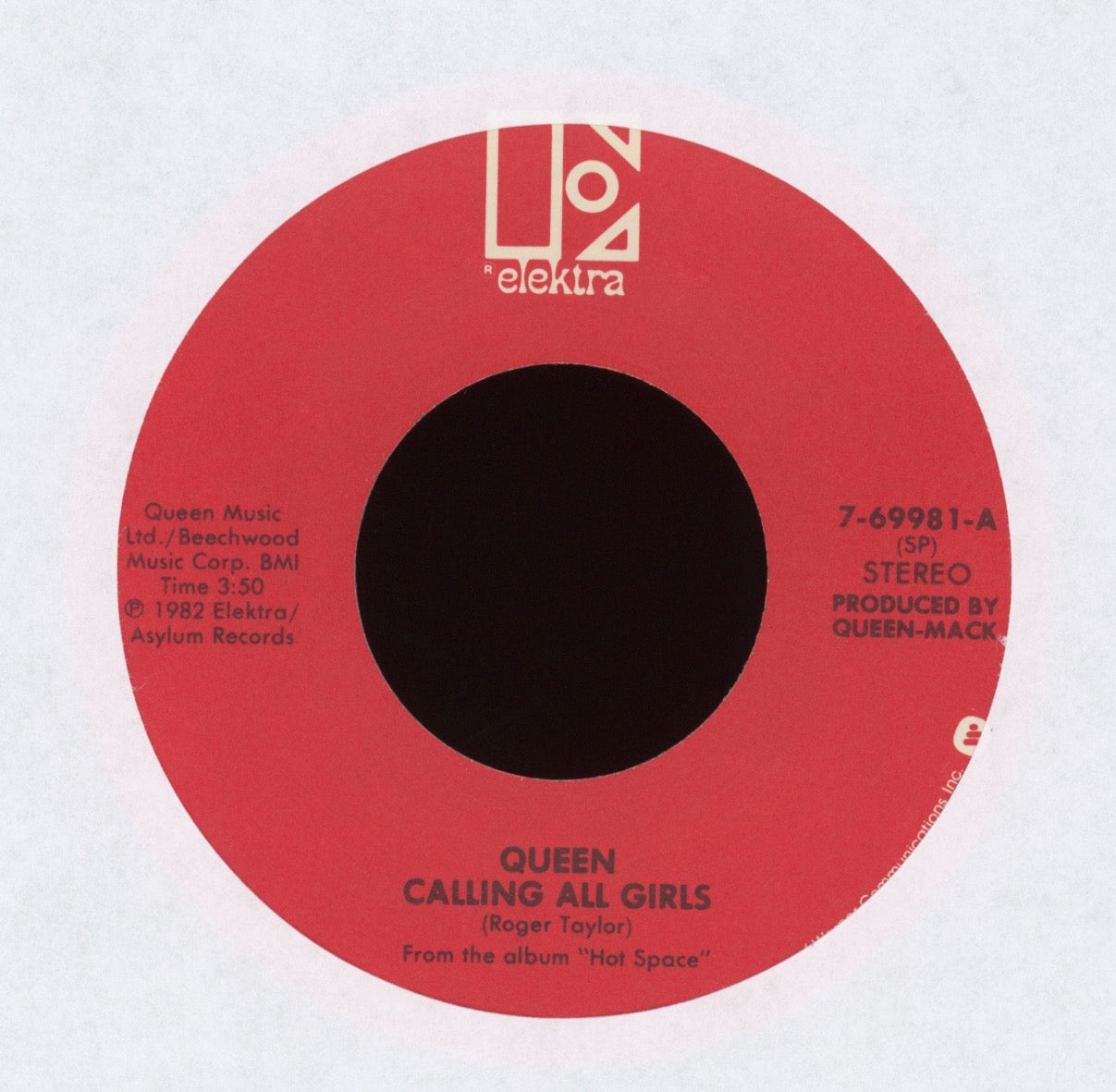 Queen - Calling All Girls on Elektra With Picture Sleeve