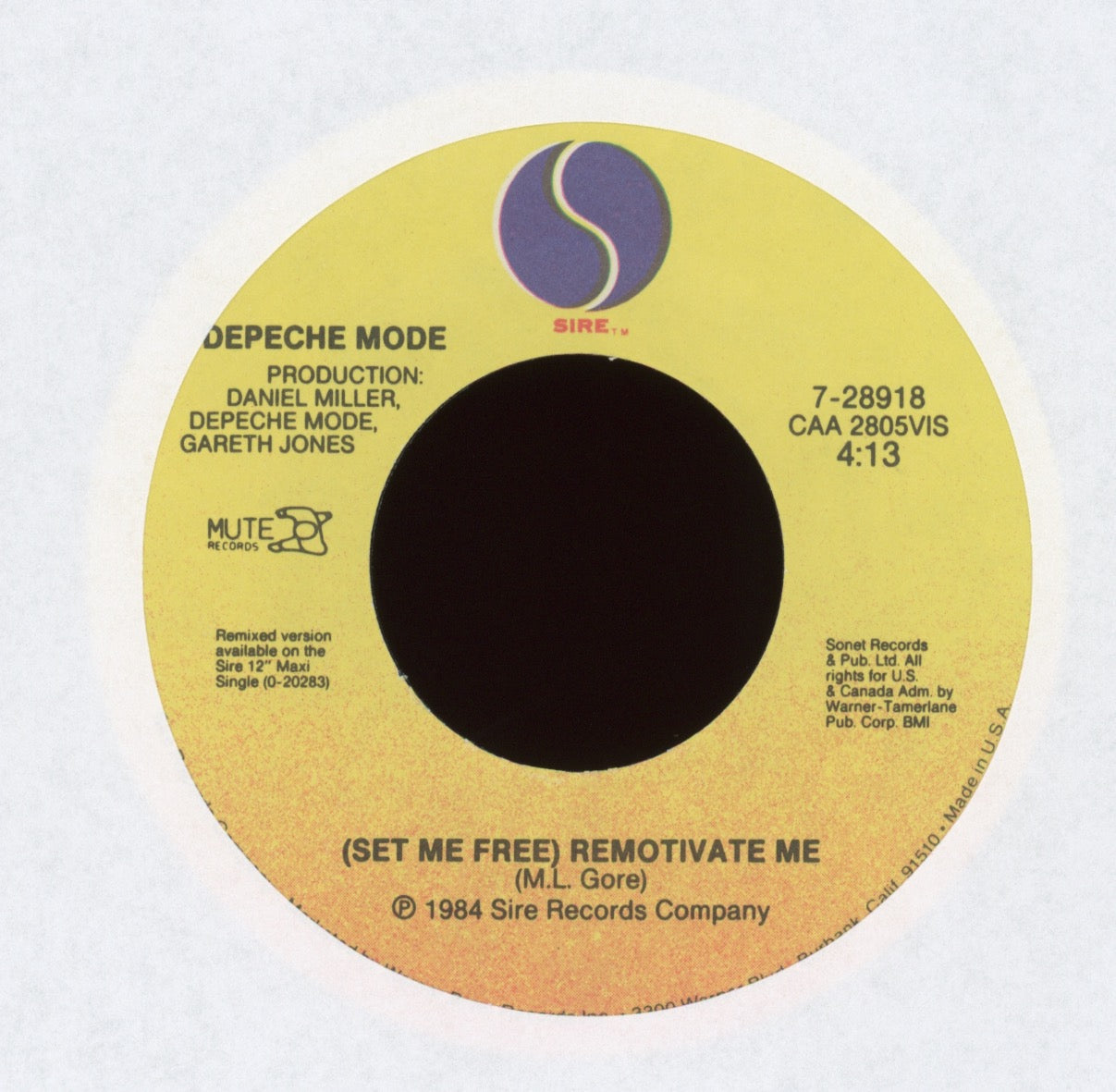 Depeche Mode - Master And Servant on Sire With Picture Sleeve