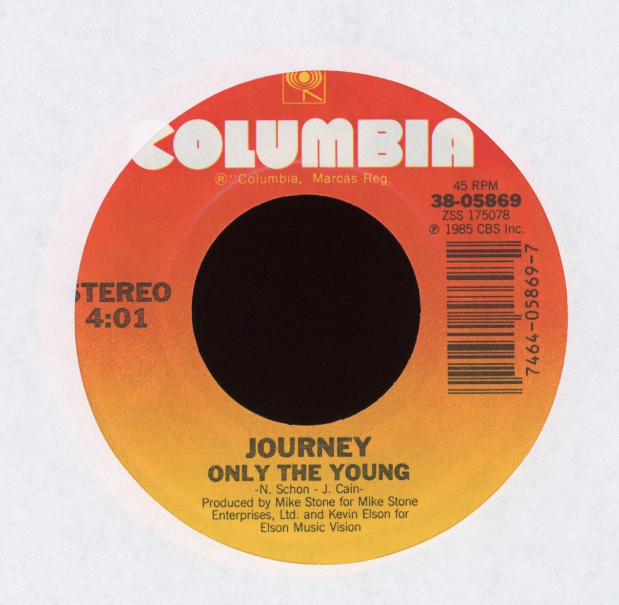 Journey - Be Good To Yourself on Columbia With Picture Sleeve