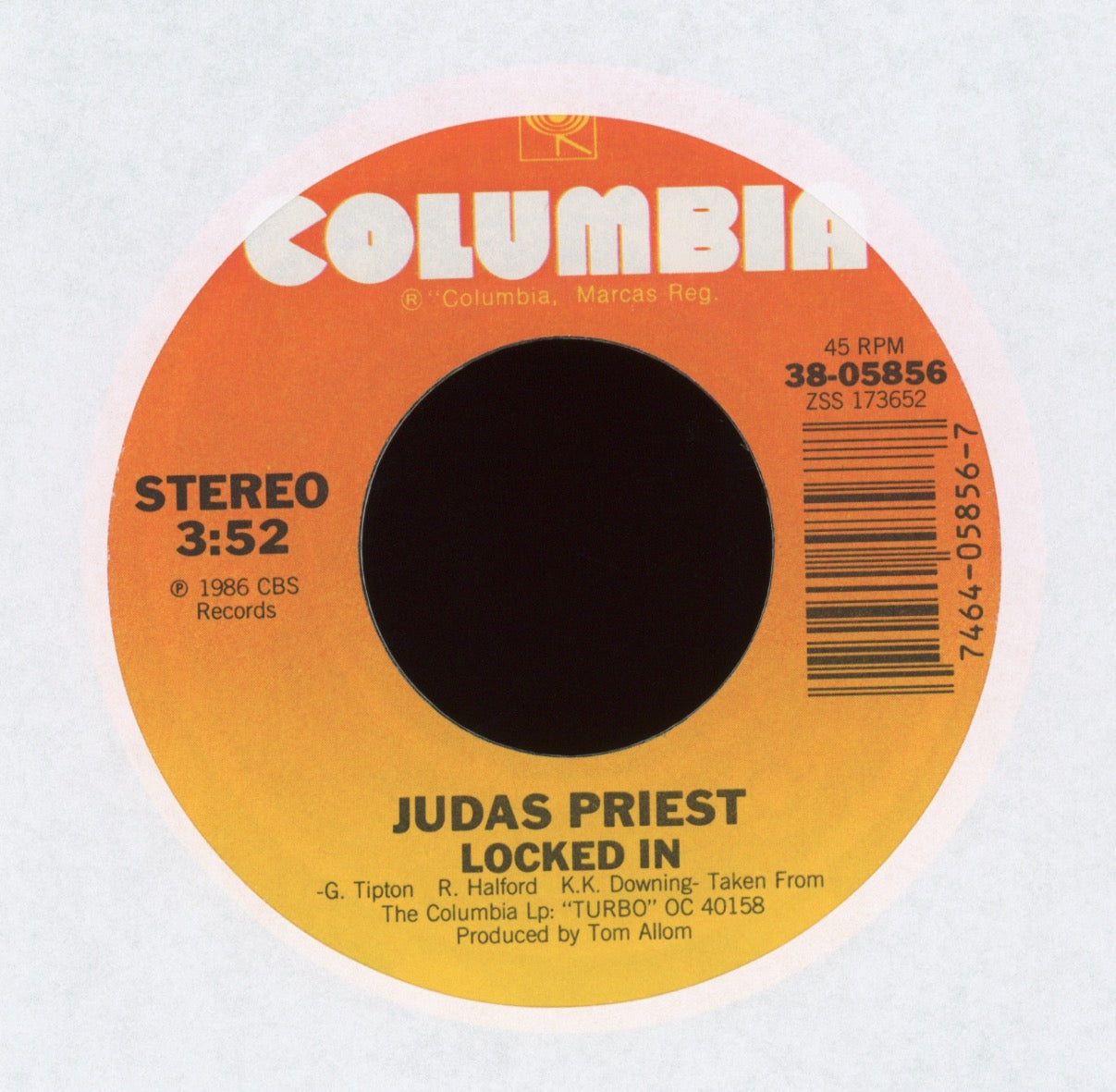 Judas Priest - Locked In on Columbia With Picture Sleeve