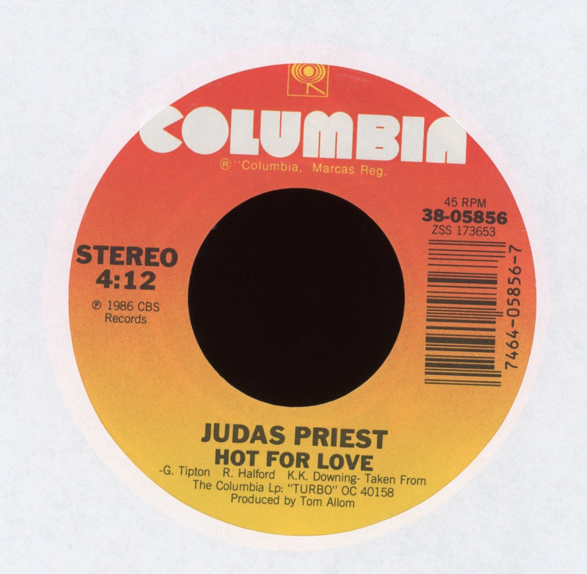 Judas Priest - Locked In on Columbia With Picture Sleeve